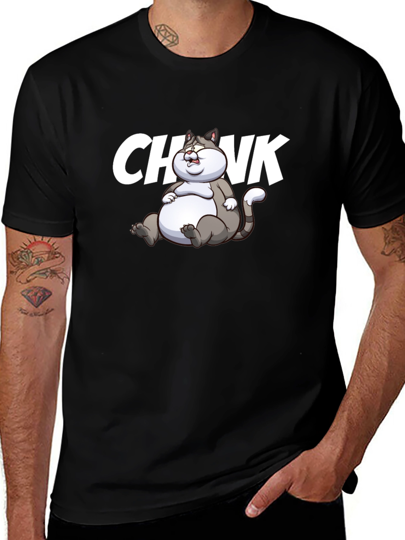 Chonk Cat Graphic T-Shirt - Black Cotton Tee