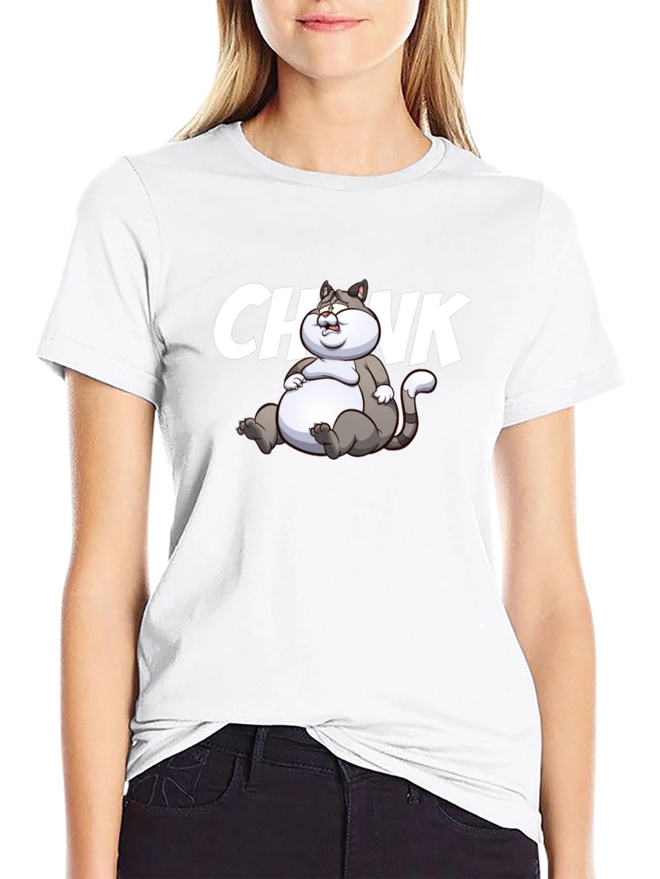 Chonk Cat Graphic T-Shirt - Black Cotton Tee