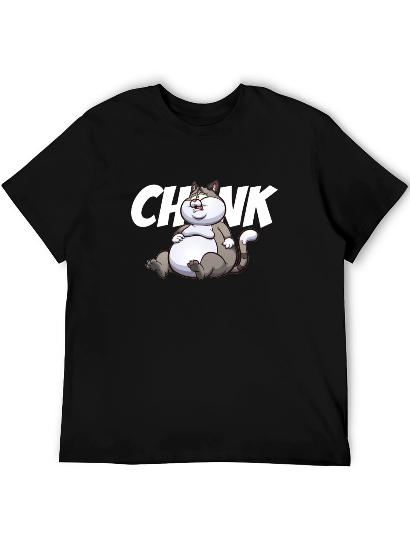 Chonk Cat Graphic T-Shirt - Black Cotton Tee