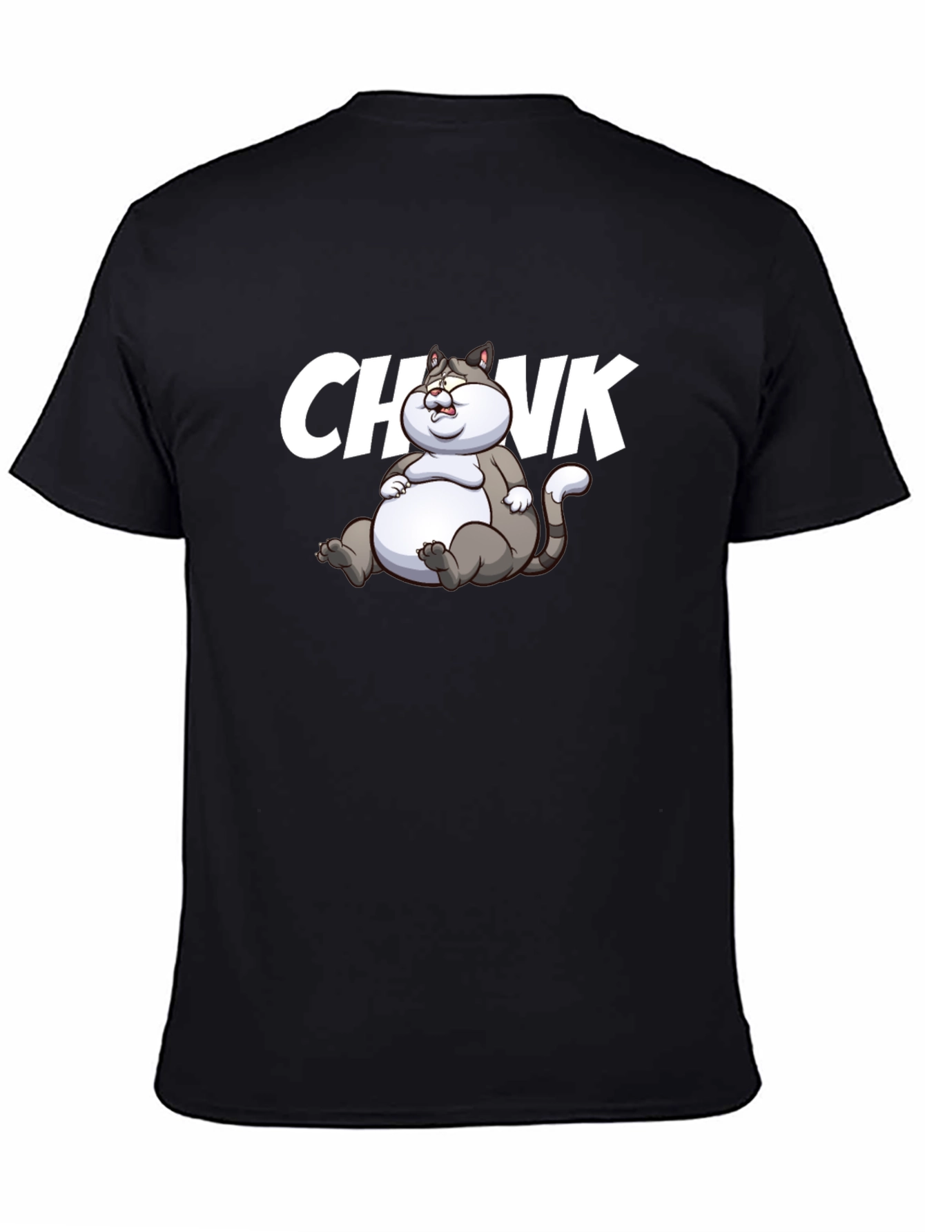 Chonk Cat Graphic T-Shirt - Black Cotton Tee