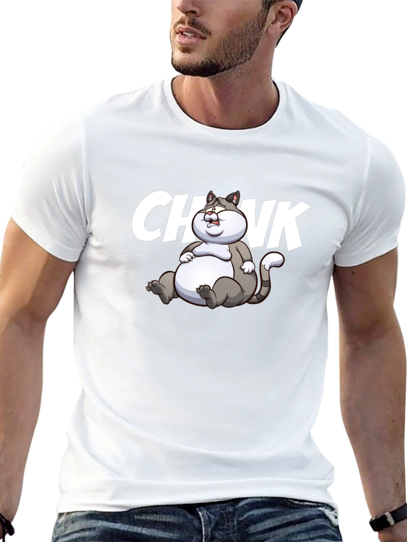 Chonk Cat Graphic T-Shirt - Black Cotton Tee