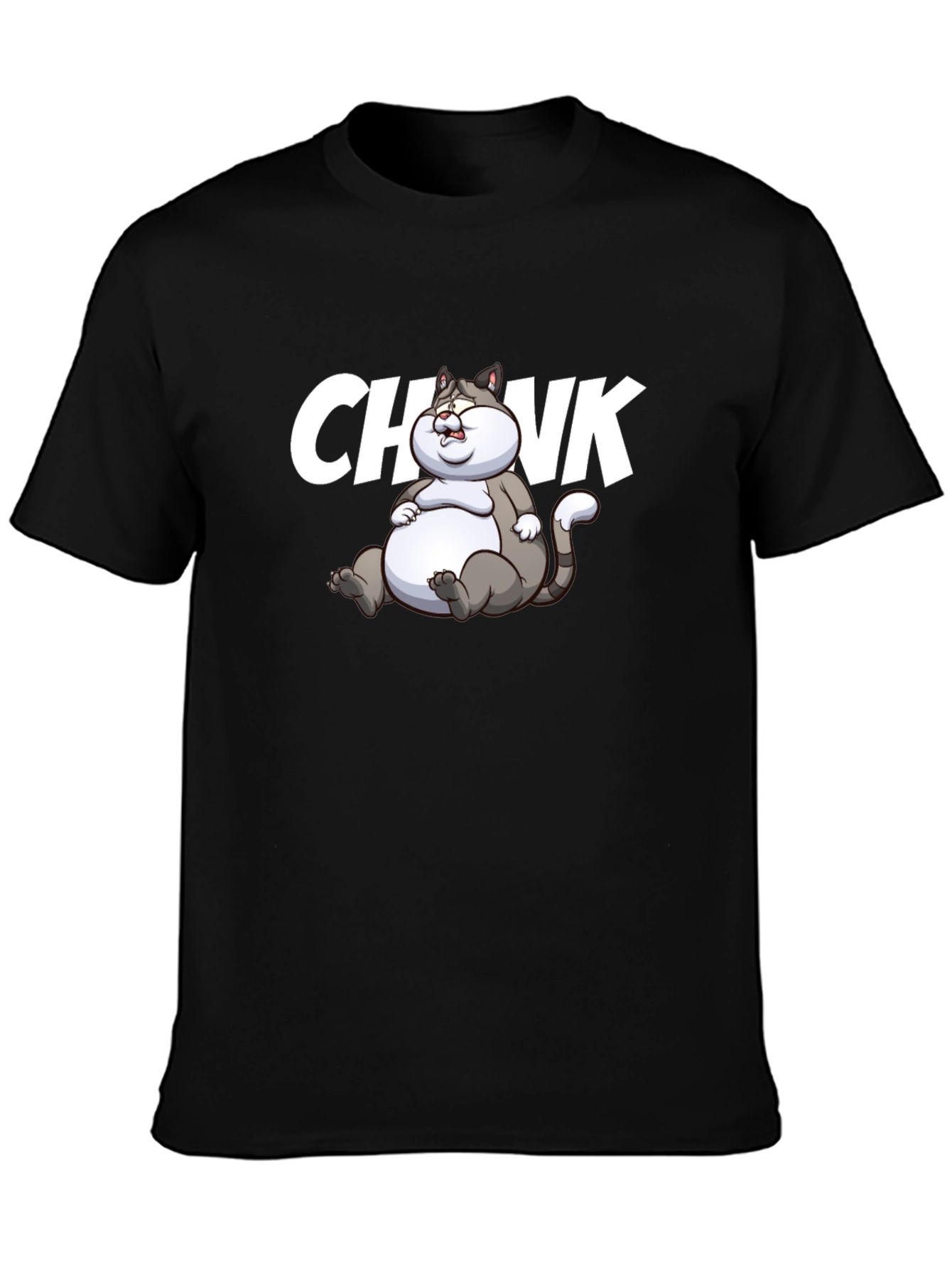 Chonk Cat Graphic T-Shirt - Black Cotton Tee