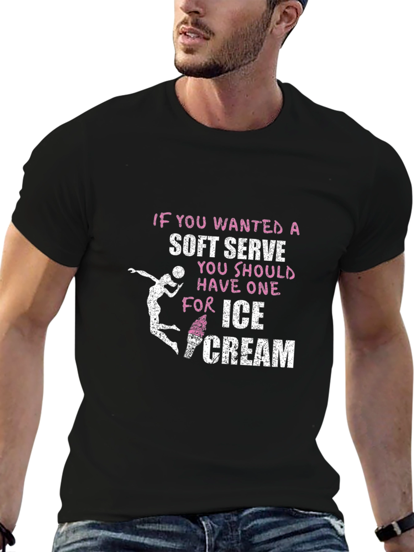 Soft Serve Ice Cream Volleyball Graphic T-Shirt