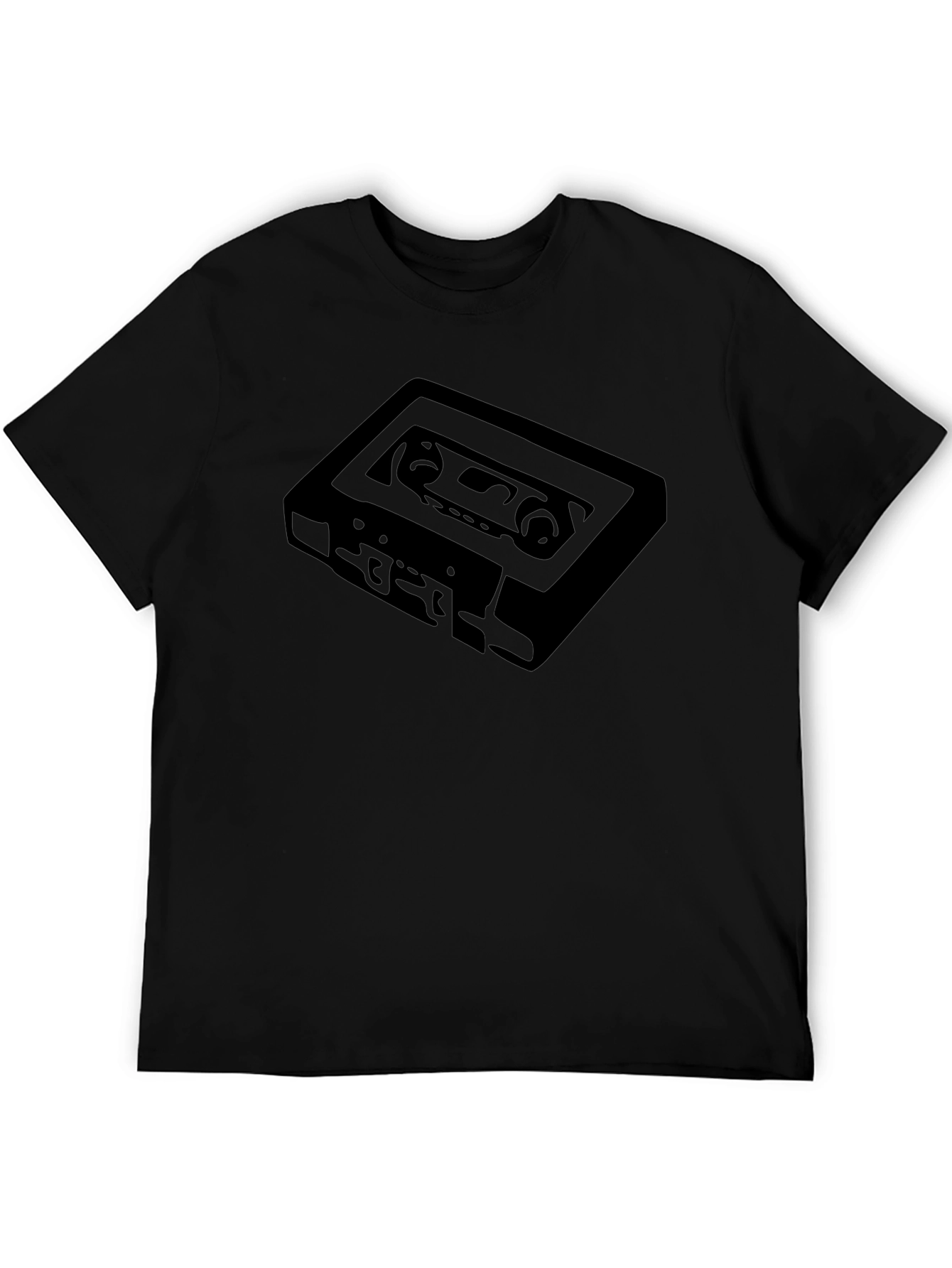 Retro Cassette Tape Graphic Tee - Black T-Shirt