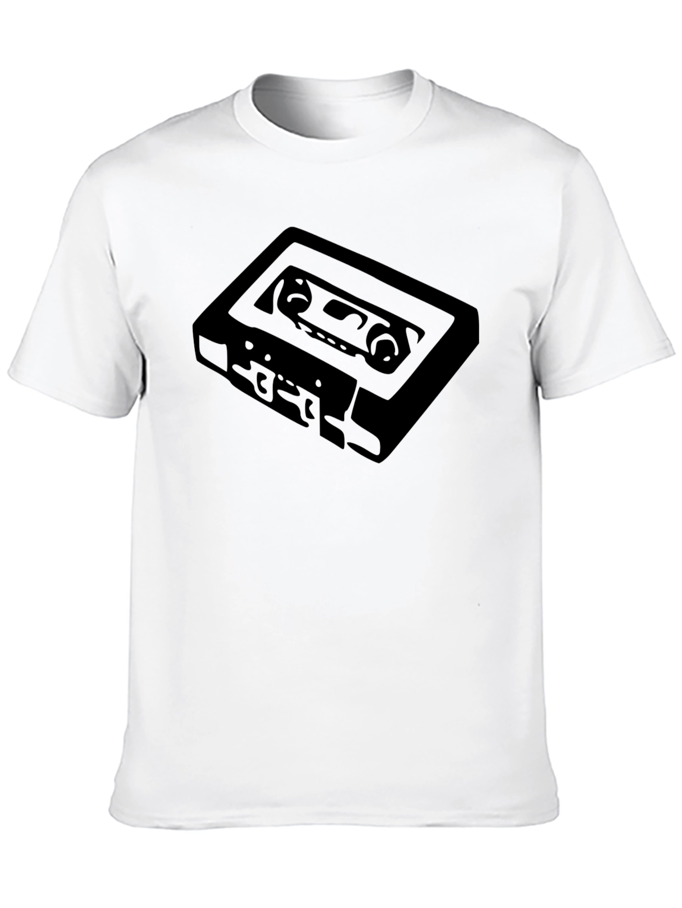 Retro Cassette Tape Graphic Tee - Black T-Shirt