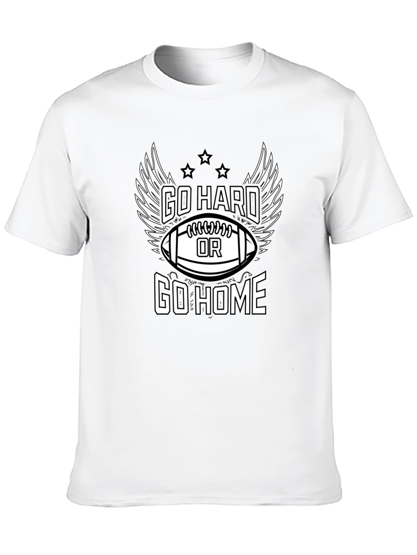 Go Hard or Go Home Football Graphic T-Shirt