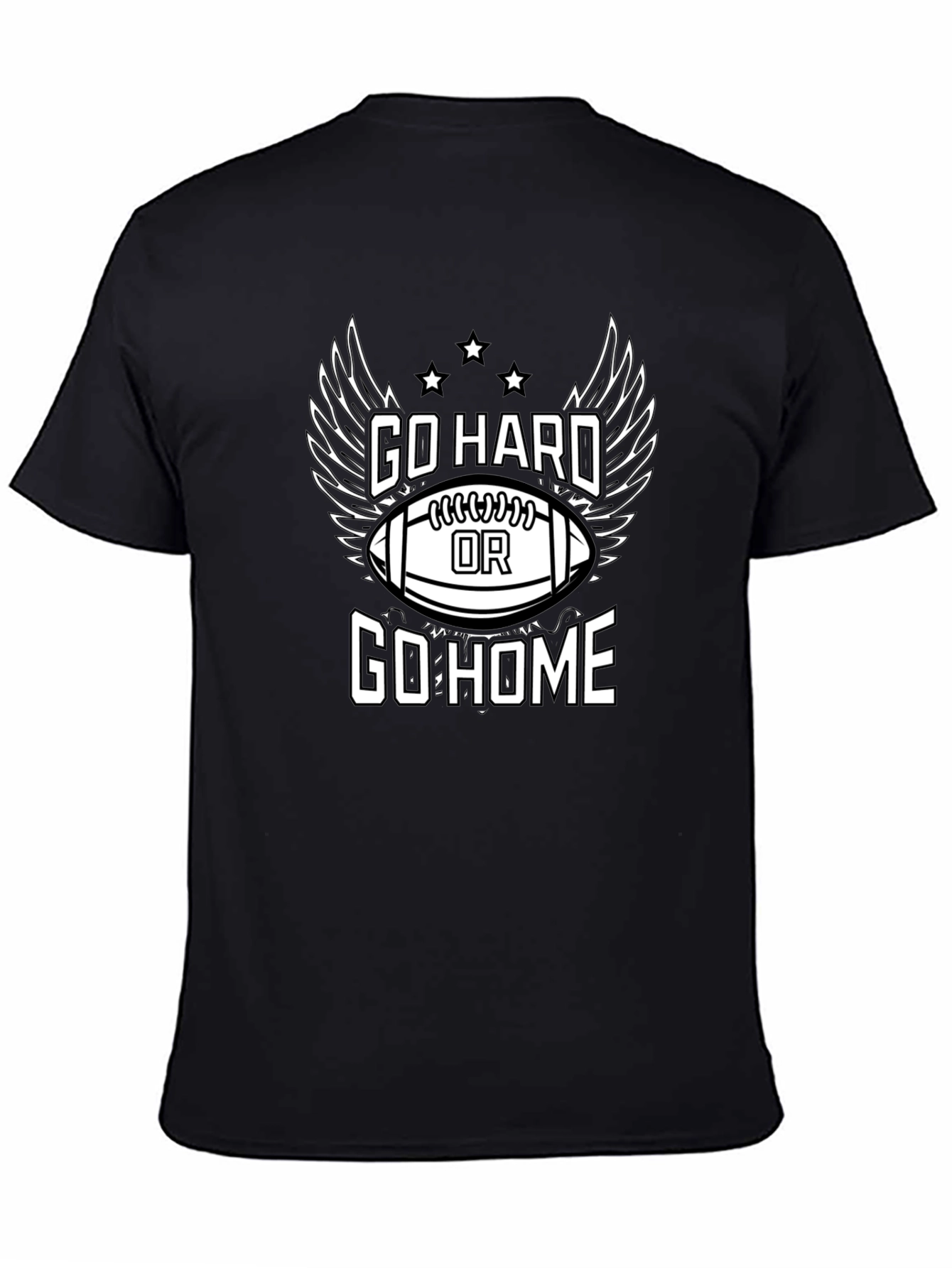 Go Hard or Go Home Football Graphic T-Shirt