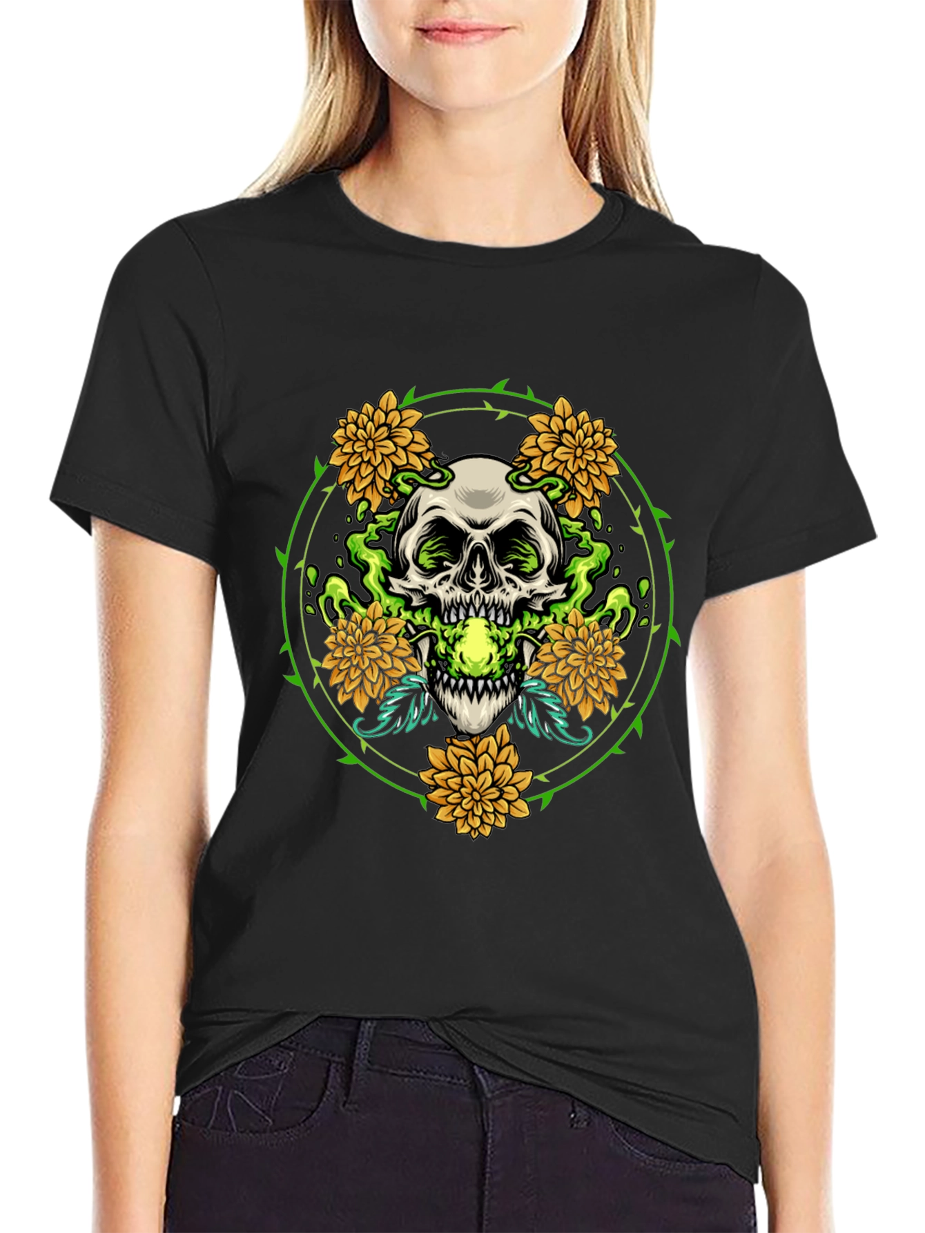 Skull & Flowers Graphic Tee
