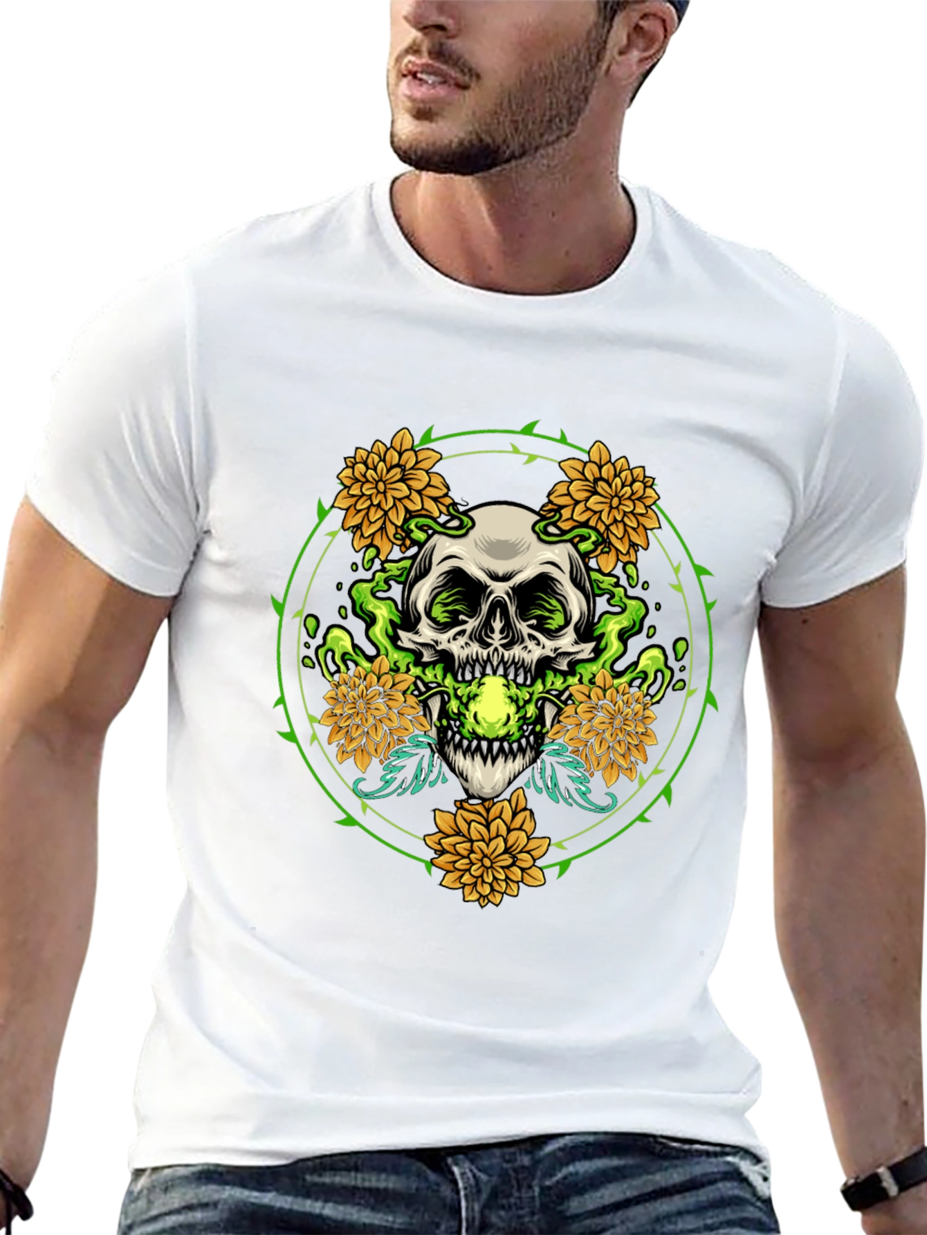Skull & Flowers Graphic Tee