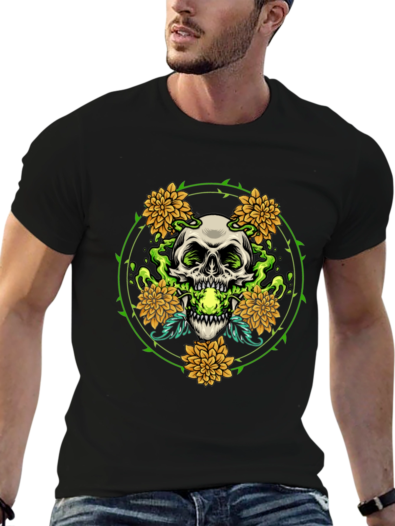 Skull & Flowers Graphic Tee