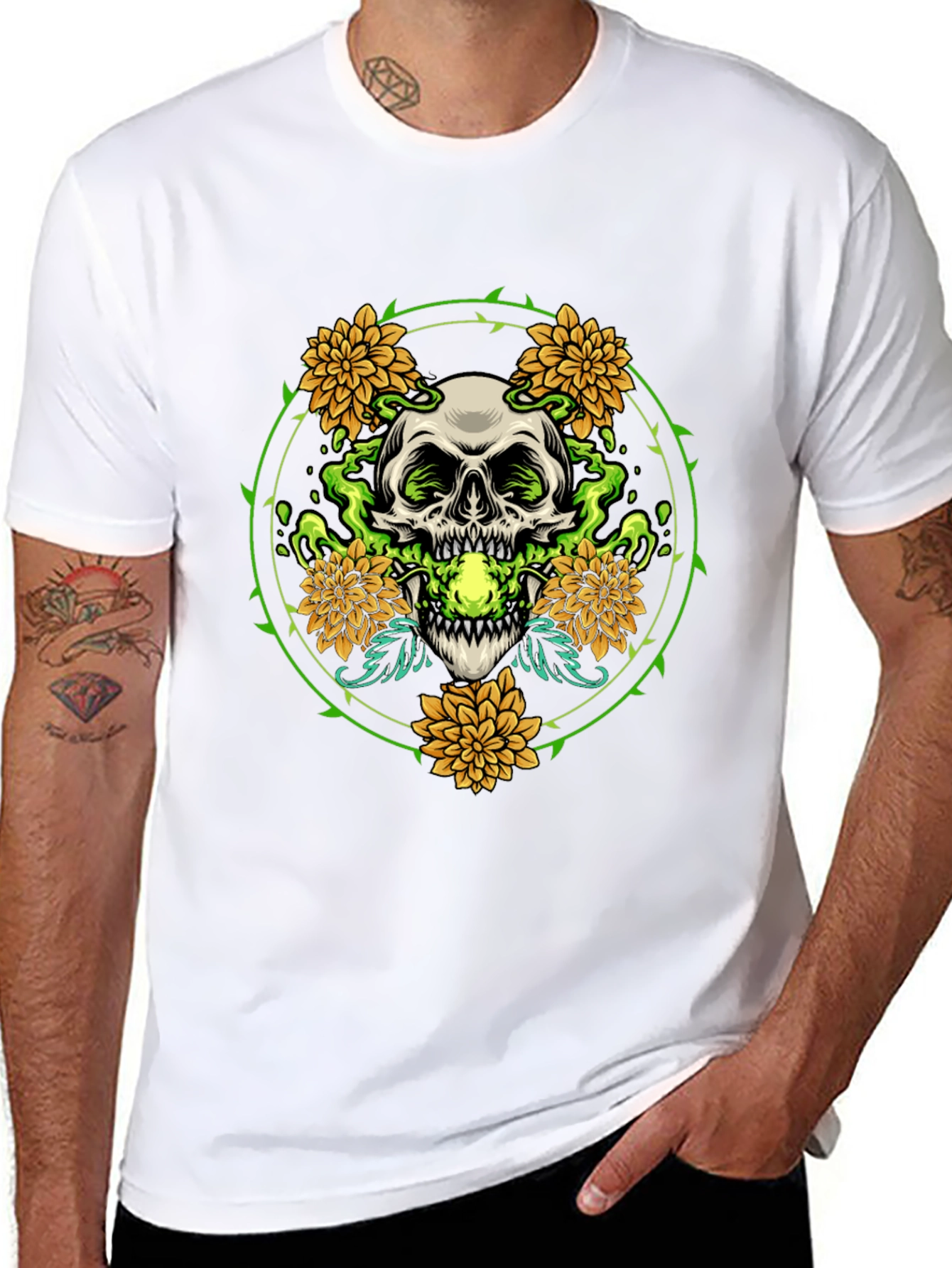 Skull & Flowers Graphic Tee