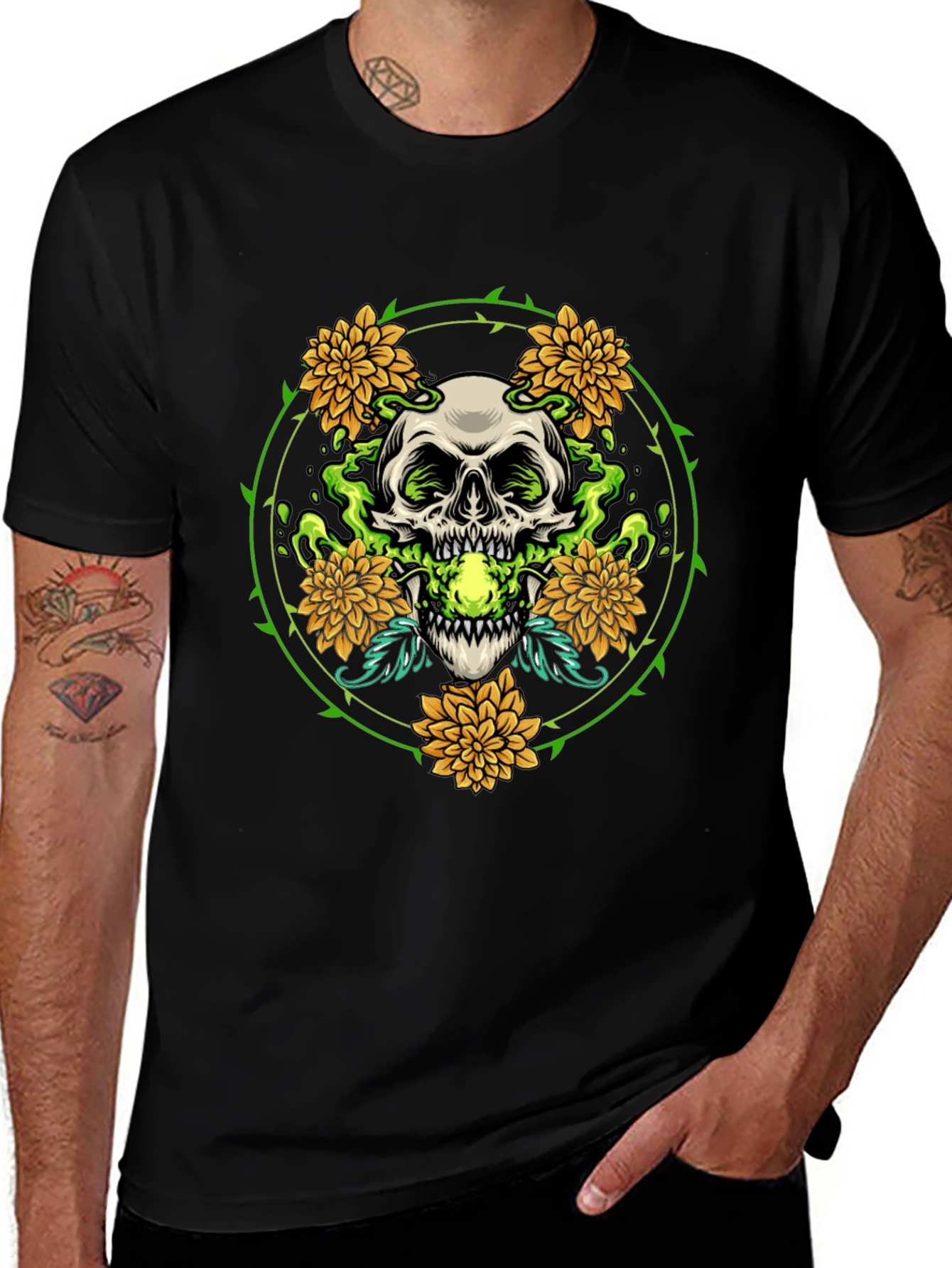Skull & Flowers Graphic Tee
