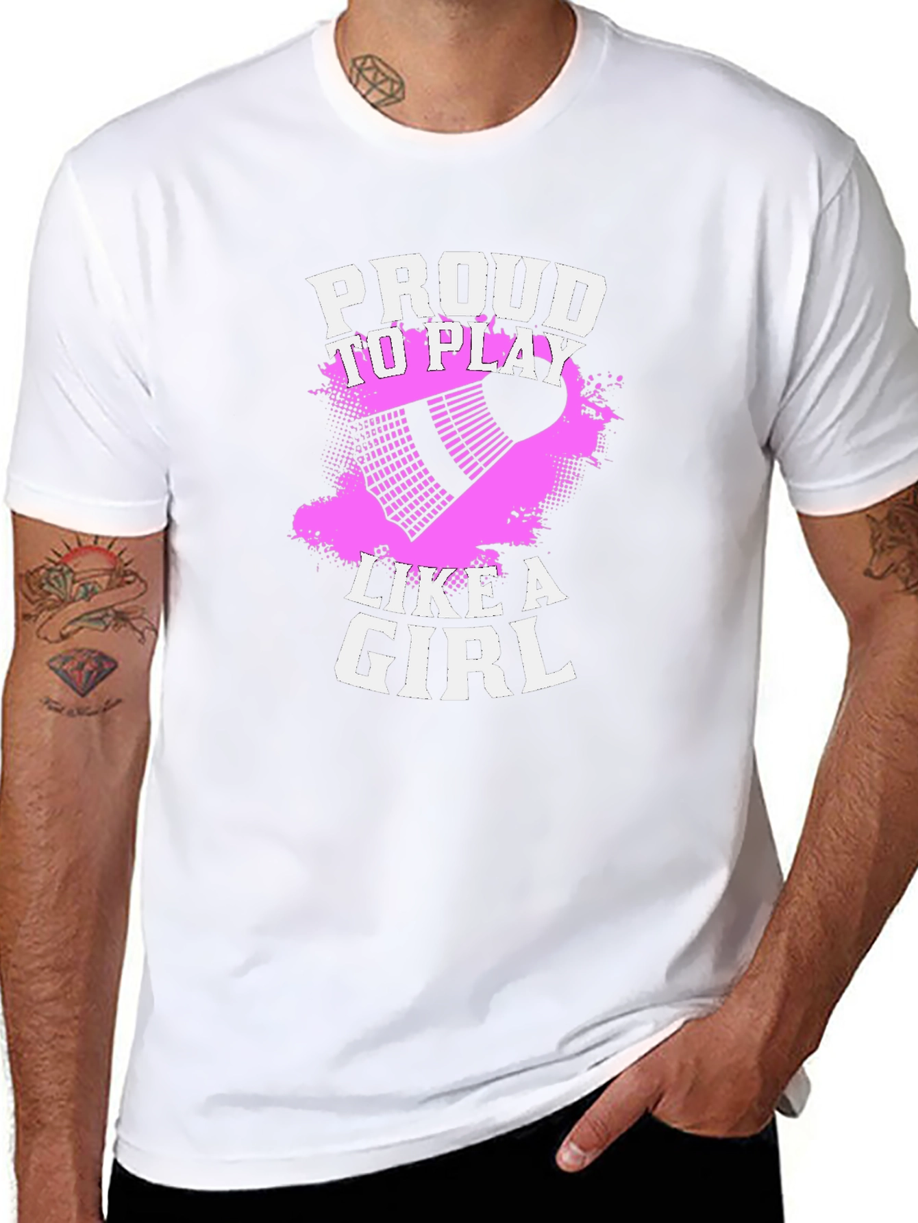 Proud To Play Like A Girl Badminton Graphic Tee