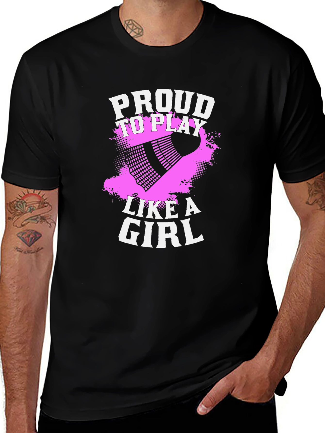Proud To Play Like A Girl Badminton Graphic Tee