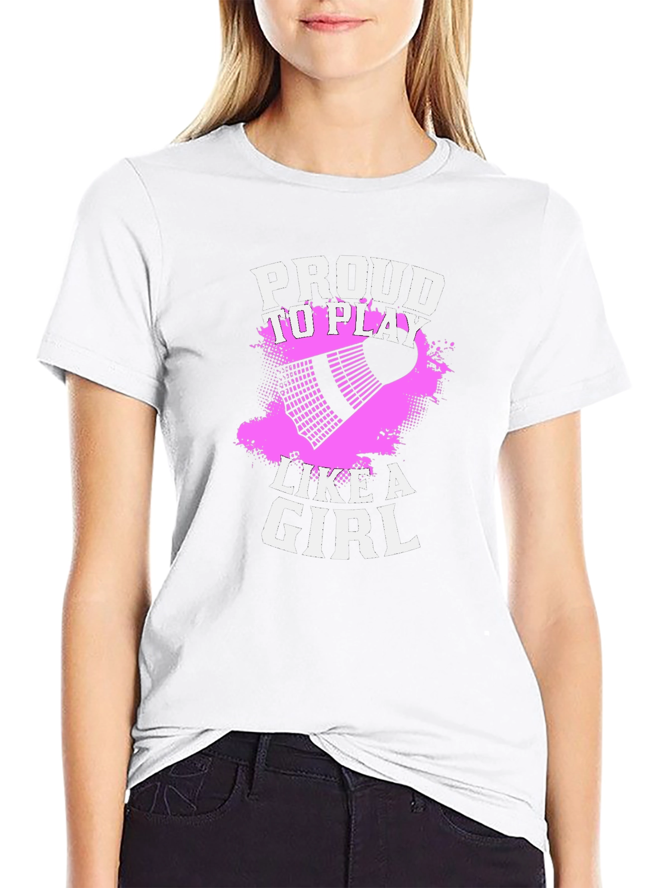 Proud To Play Like A Girl Badminton Graphic Tee