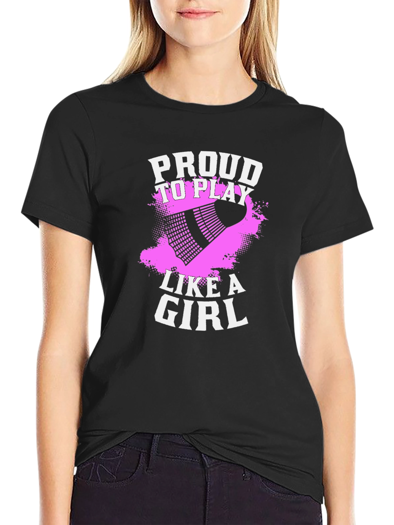 Proud To Play Like A Girl Badminton Graphic Tee
