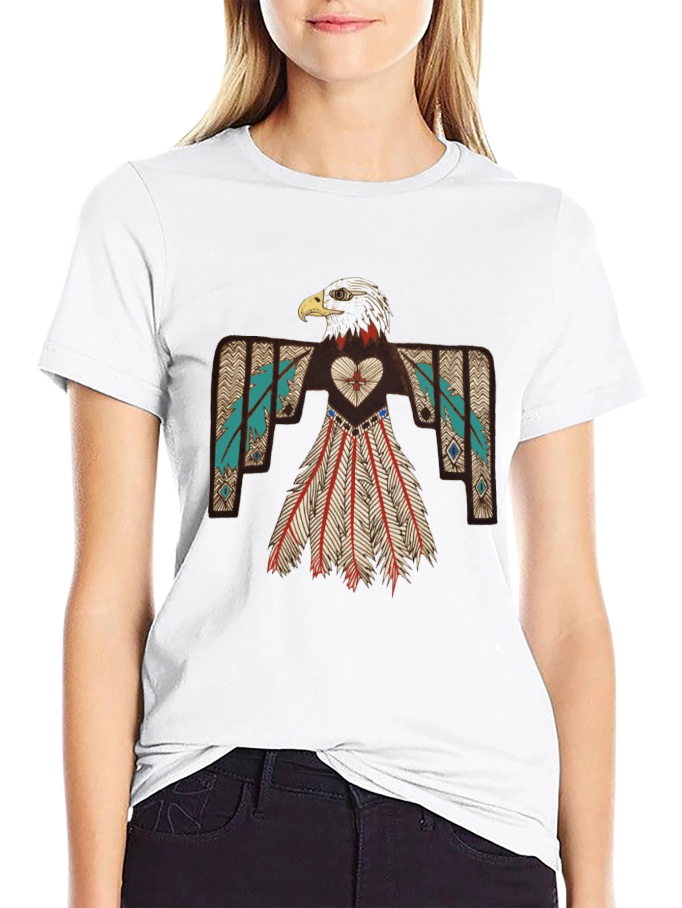 Native Eagle Design Black T-Shirt