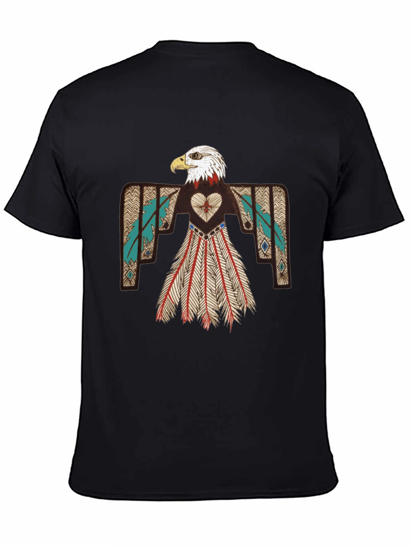 Native Eagle Design Black T-Shirt