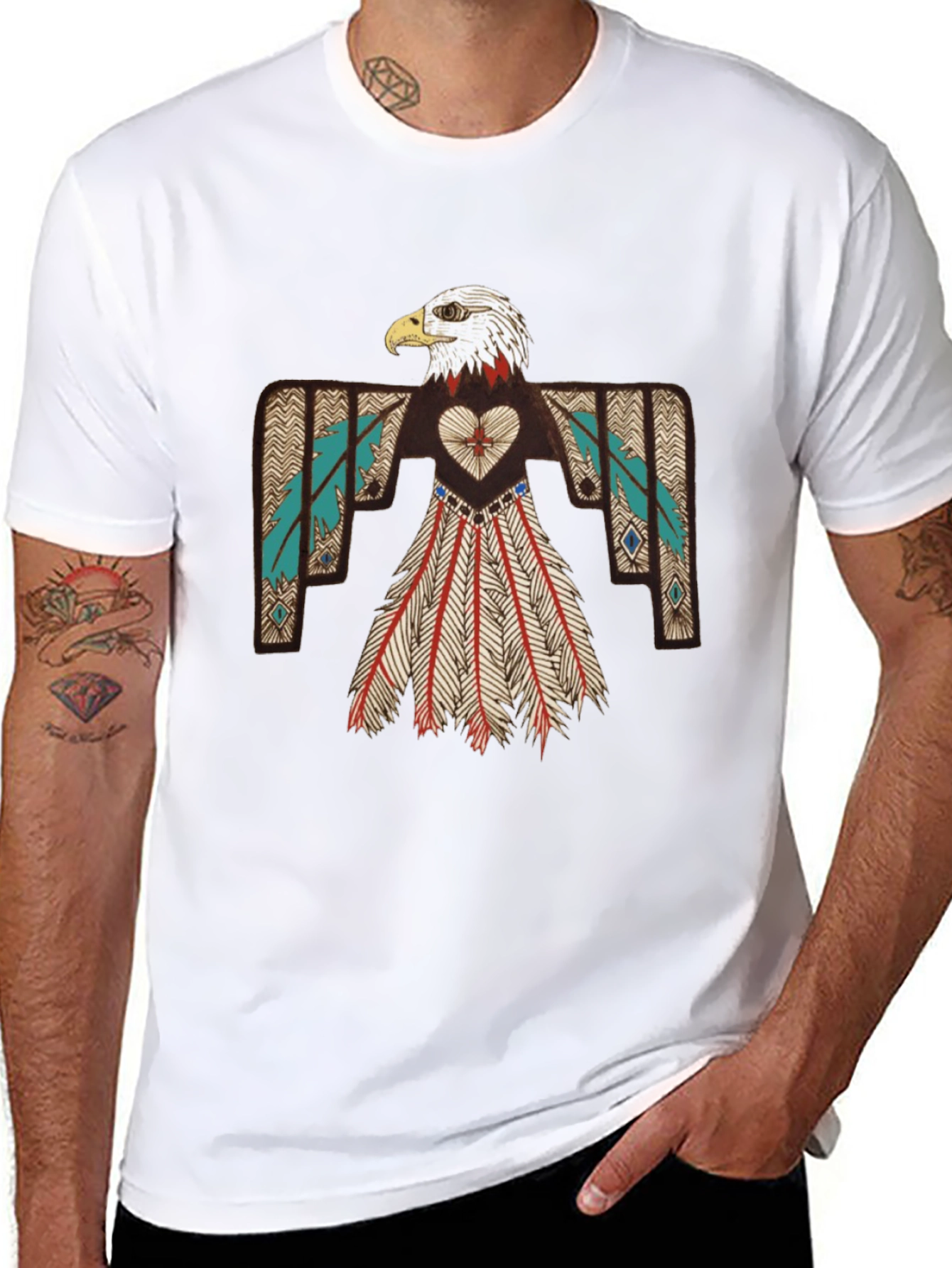 Native Eagle Design Black T-Shirt