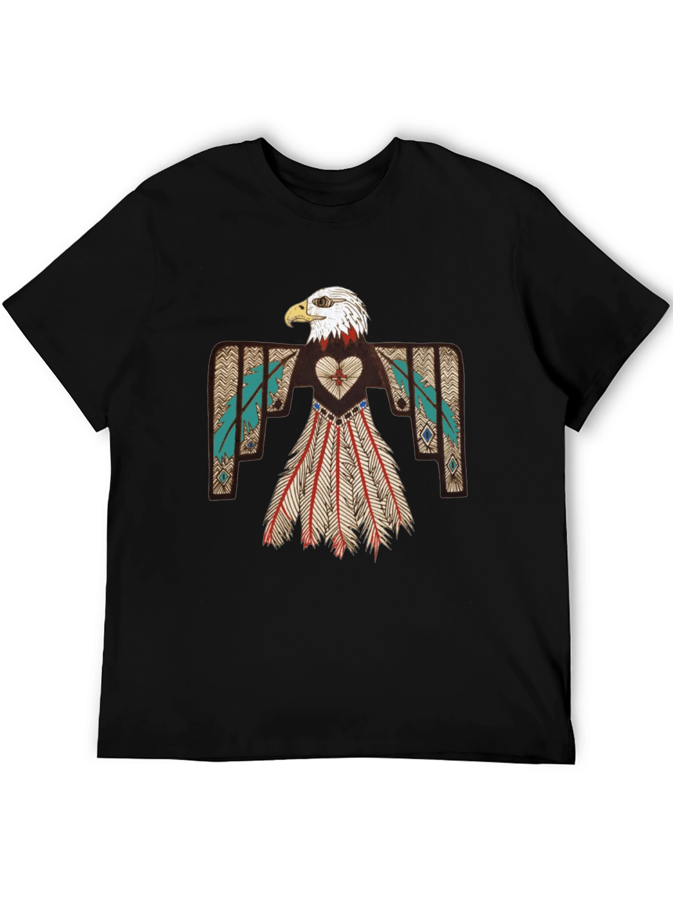 Native Eagle Design Black T-Shirt