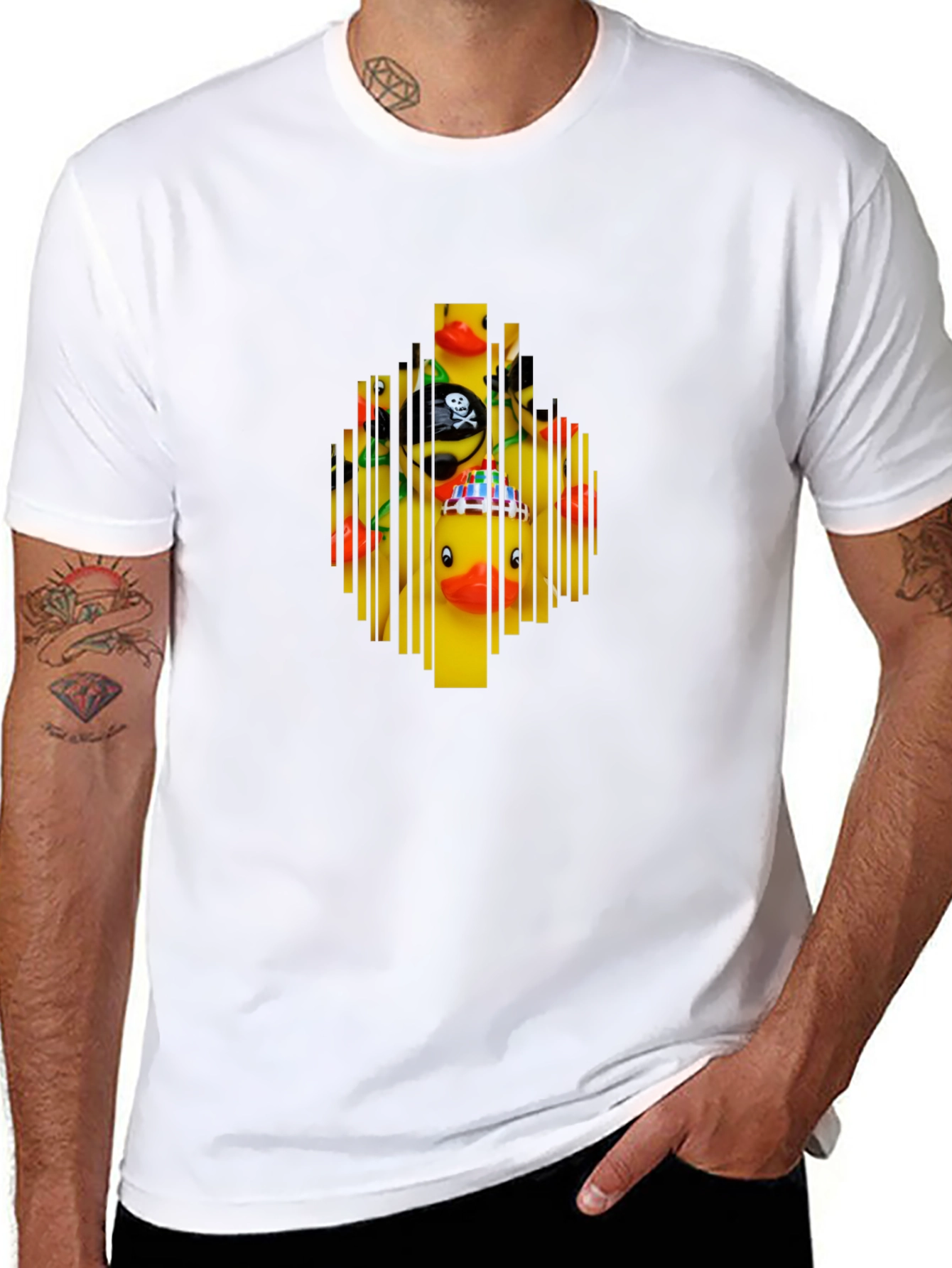 Novelty Rubber Duck Barcode Graphic T-Shirt