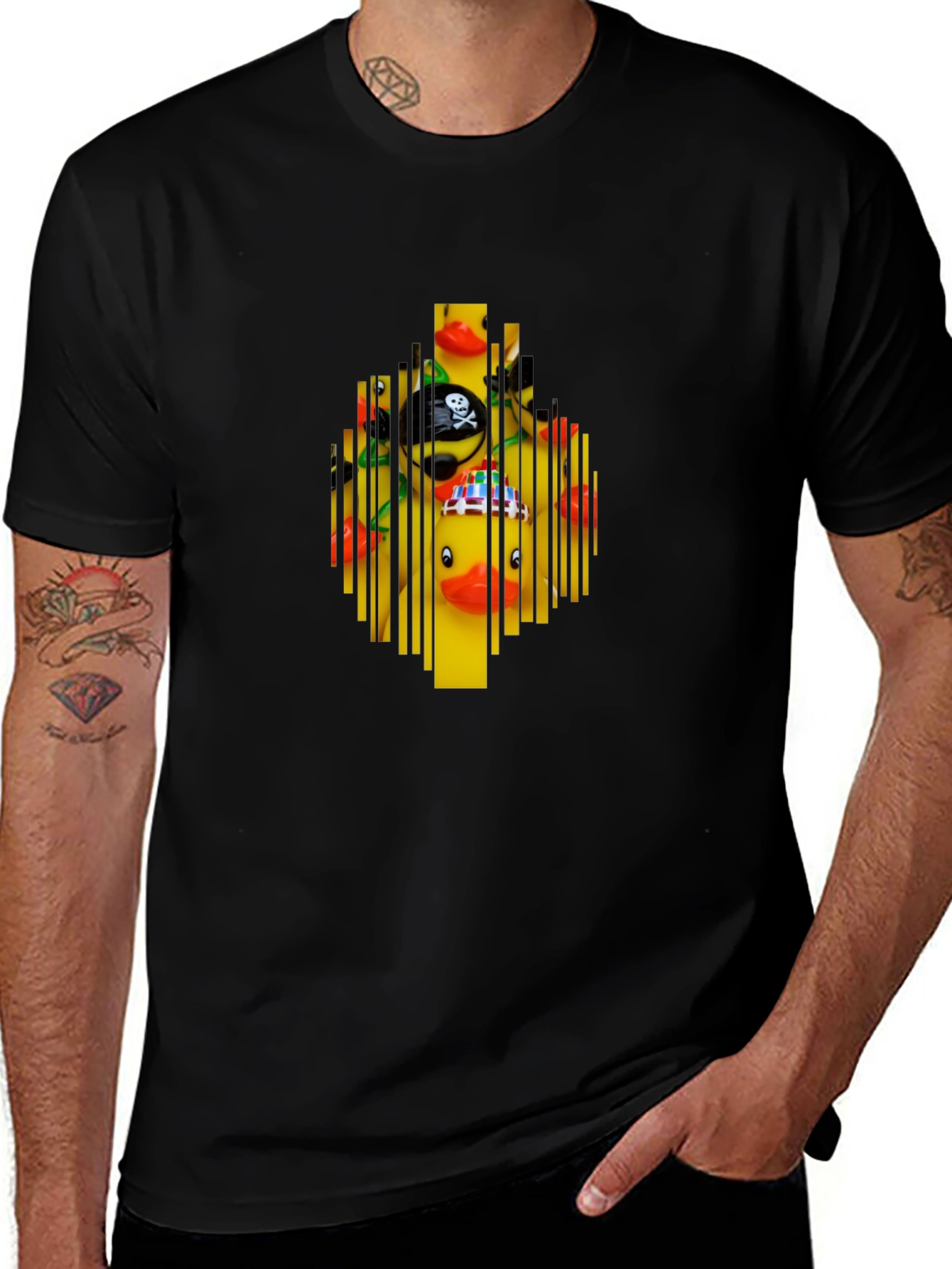 Novelty Rubber Duck Barcode Graphic T-Shirt