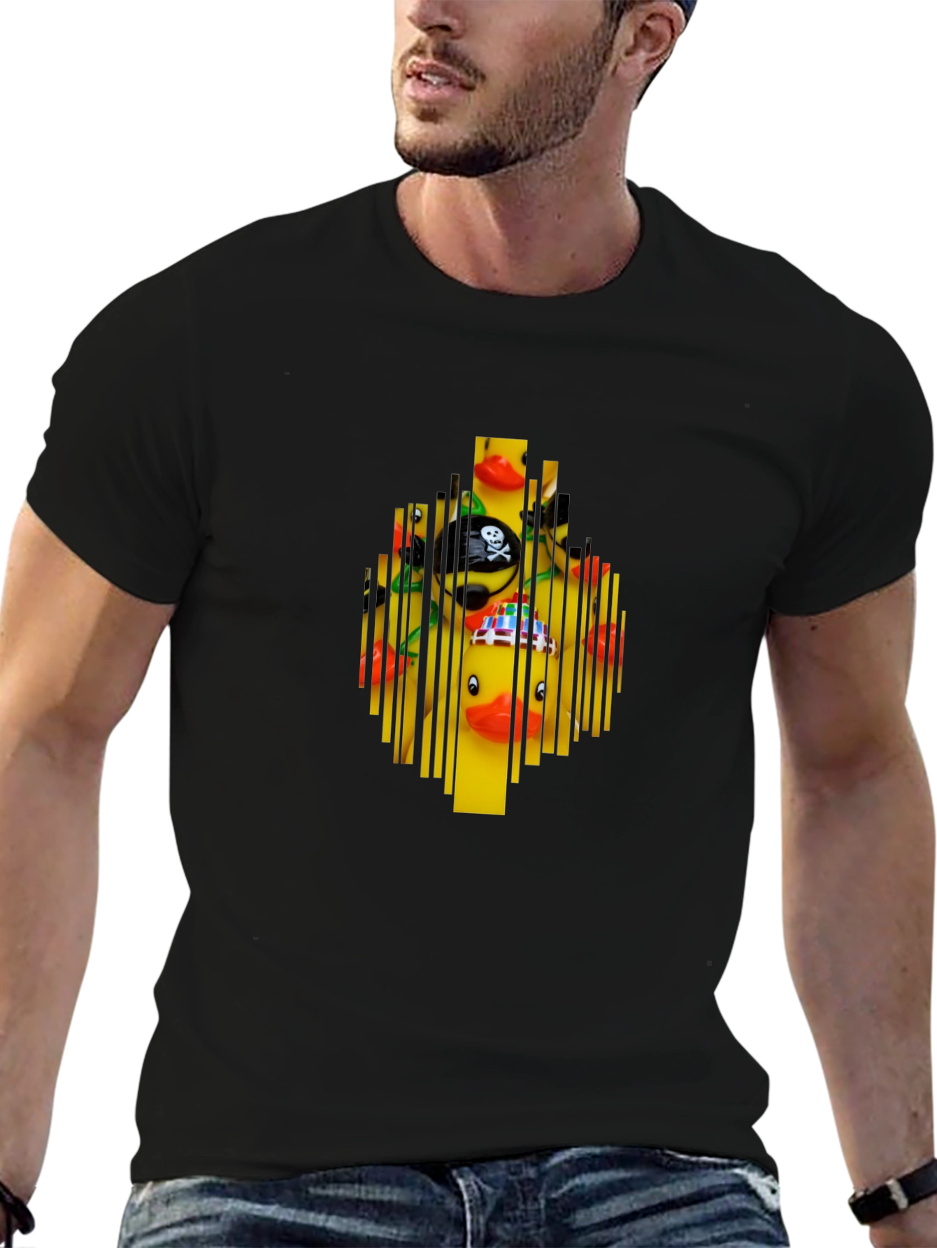 Novelty Rubber Duck Barcode Graphic T-Shirt