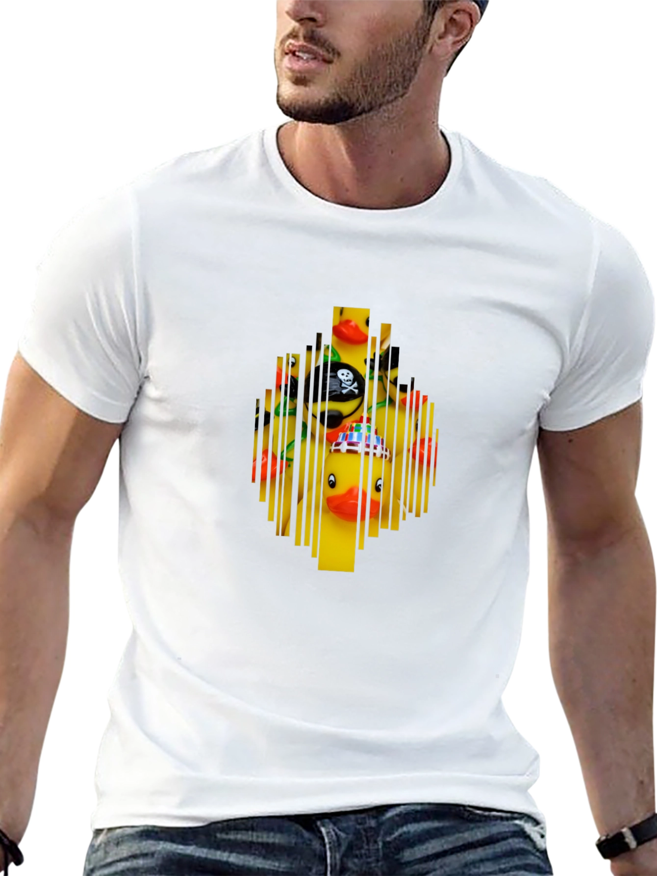 Novelty Rubber Duck Barcode Graphic T-Shirt