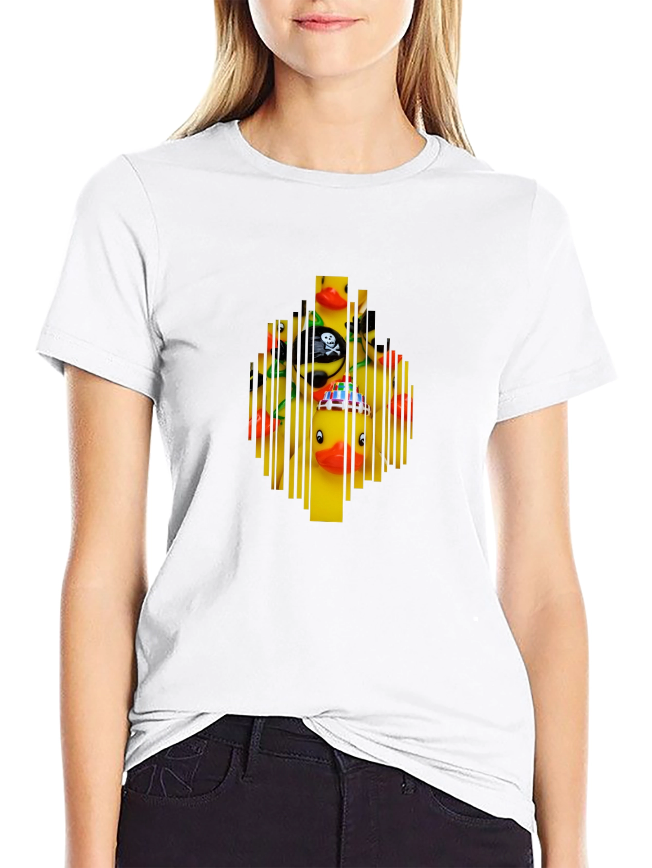 Novelty Rubber Duck Barcode Graphic T-Shirt