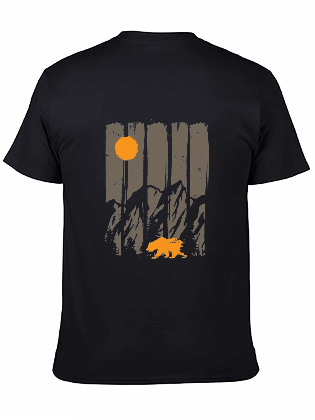 Nature Bear Graphic Tee - Mens Black T-Shirt