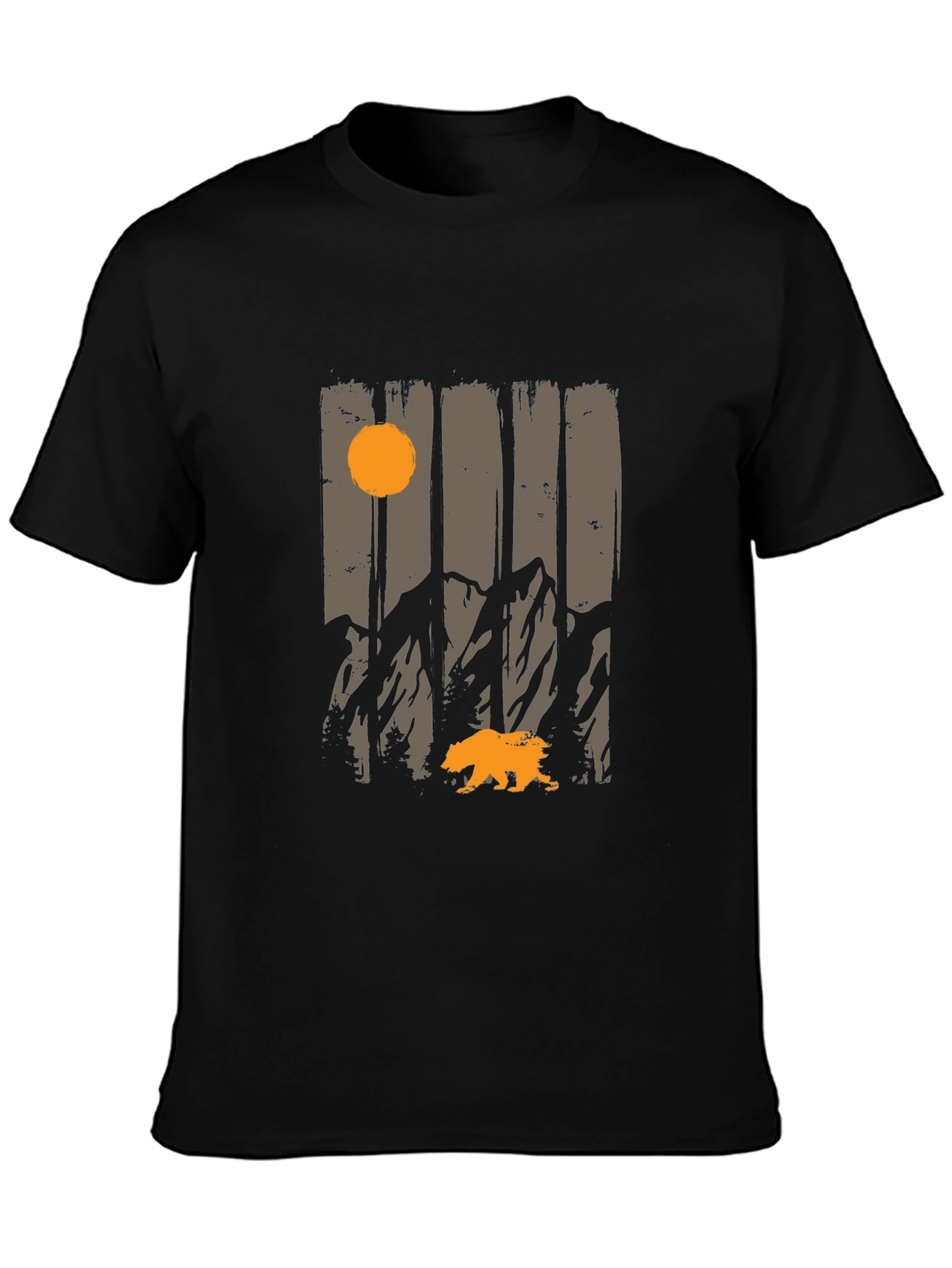 Nature Bear Graphic Tee - Mens Black T-Shirt