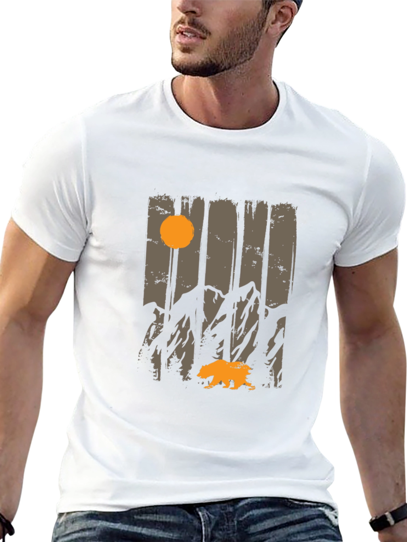 Nature Bear Graphic Tee - Mens Black T-Shirt