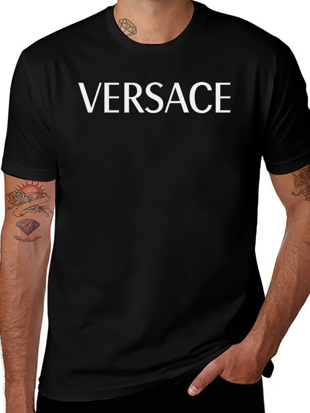 Versace Style Black T-Shirt - Matching Couple Look Unisex Tee