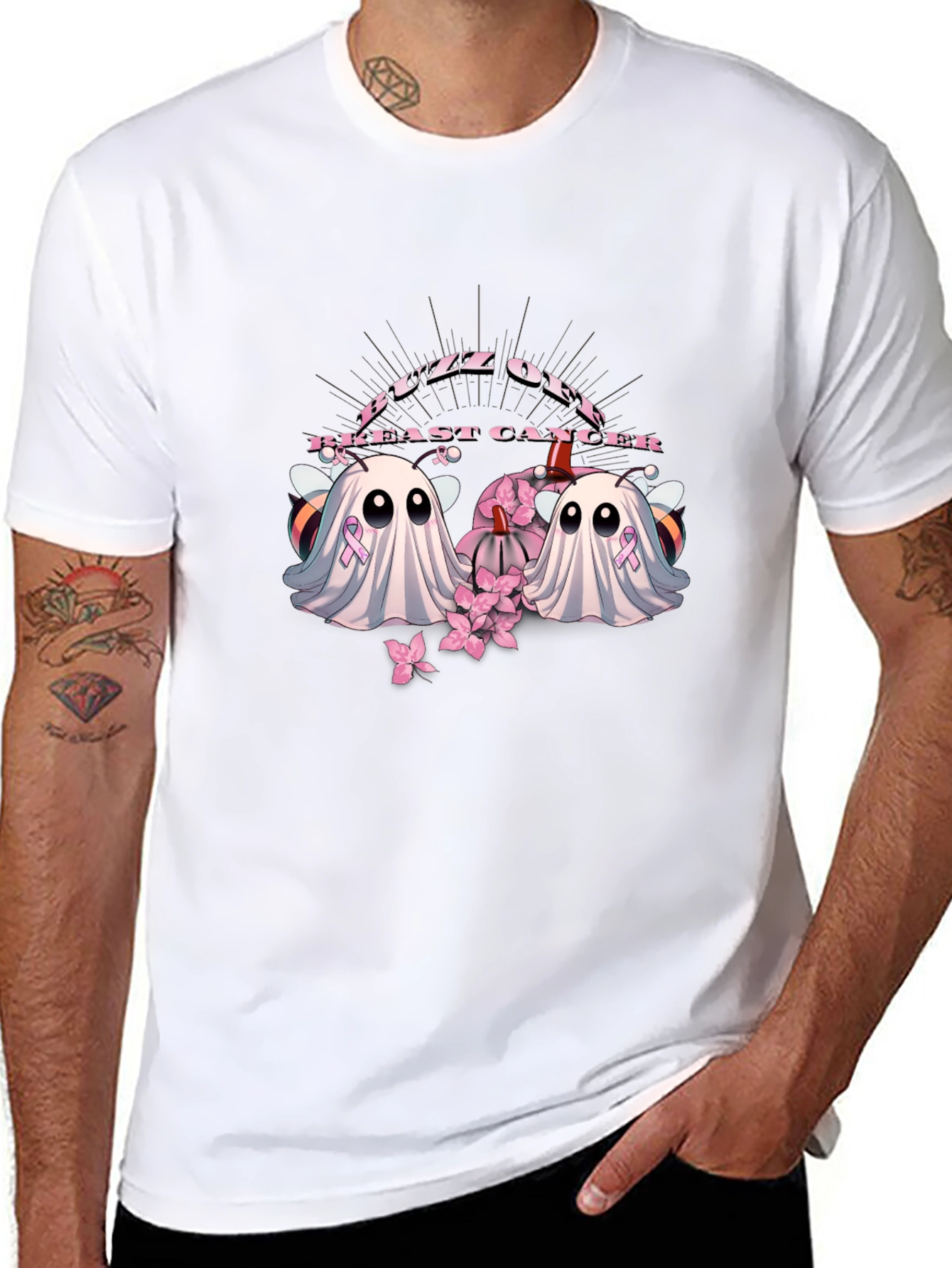 Buzz Off Breast Cancer Ghost T-Shirt