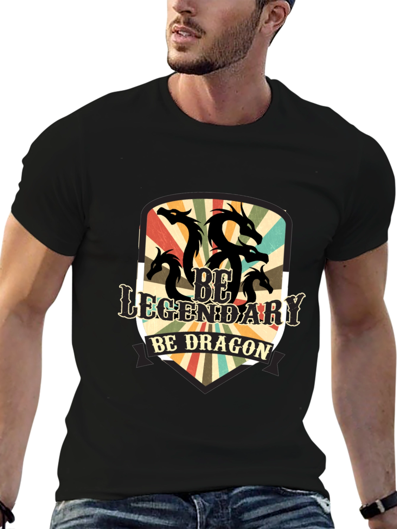 Legendary Dragon Graphic Tee - Black