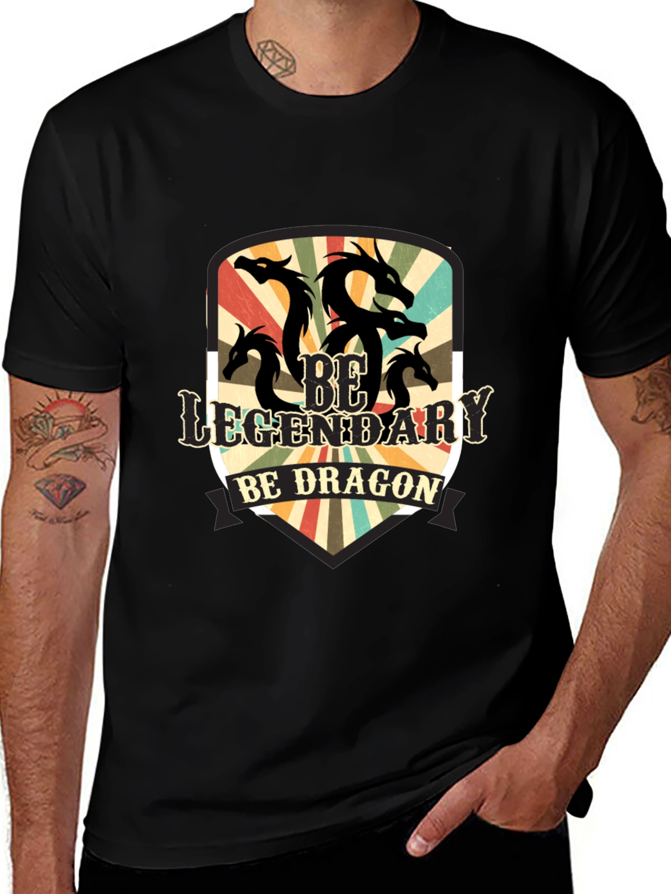Legendary Dragon Graphic Tee - Black