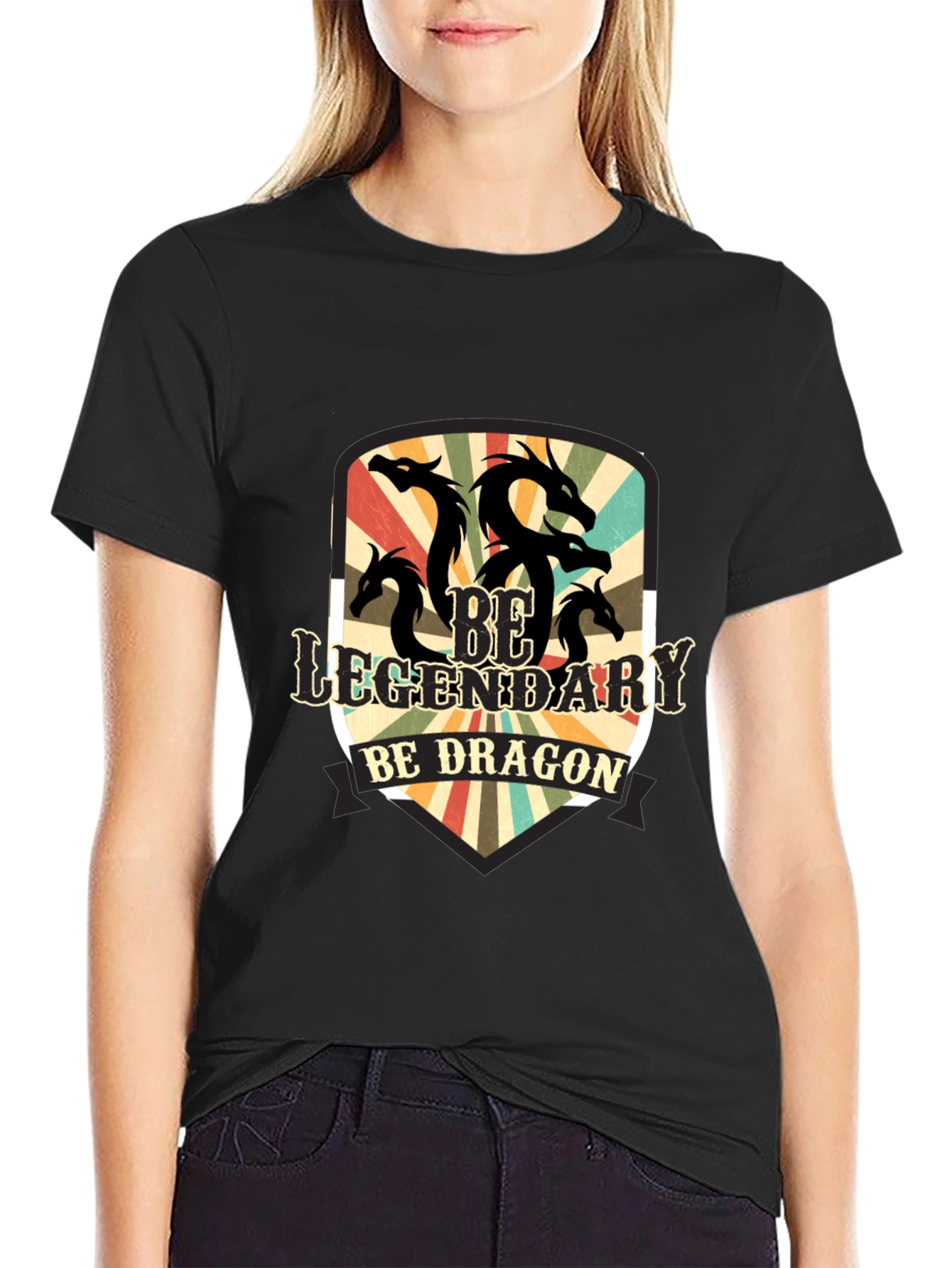 Legendary Dragon Graphic Tee - Black