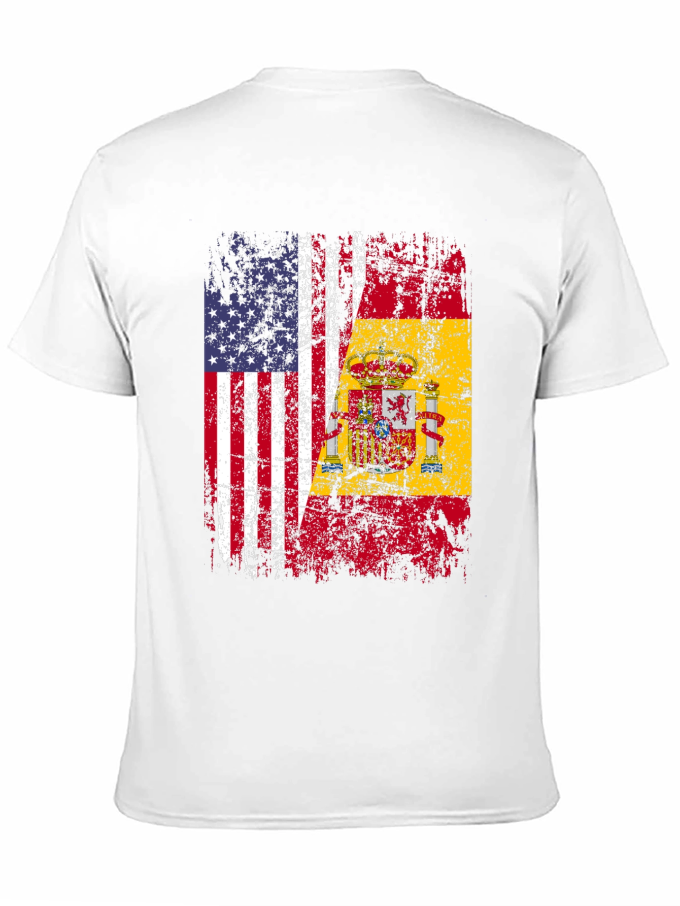 USA & Spain Flag Graphic T-Shirt