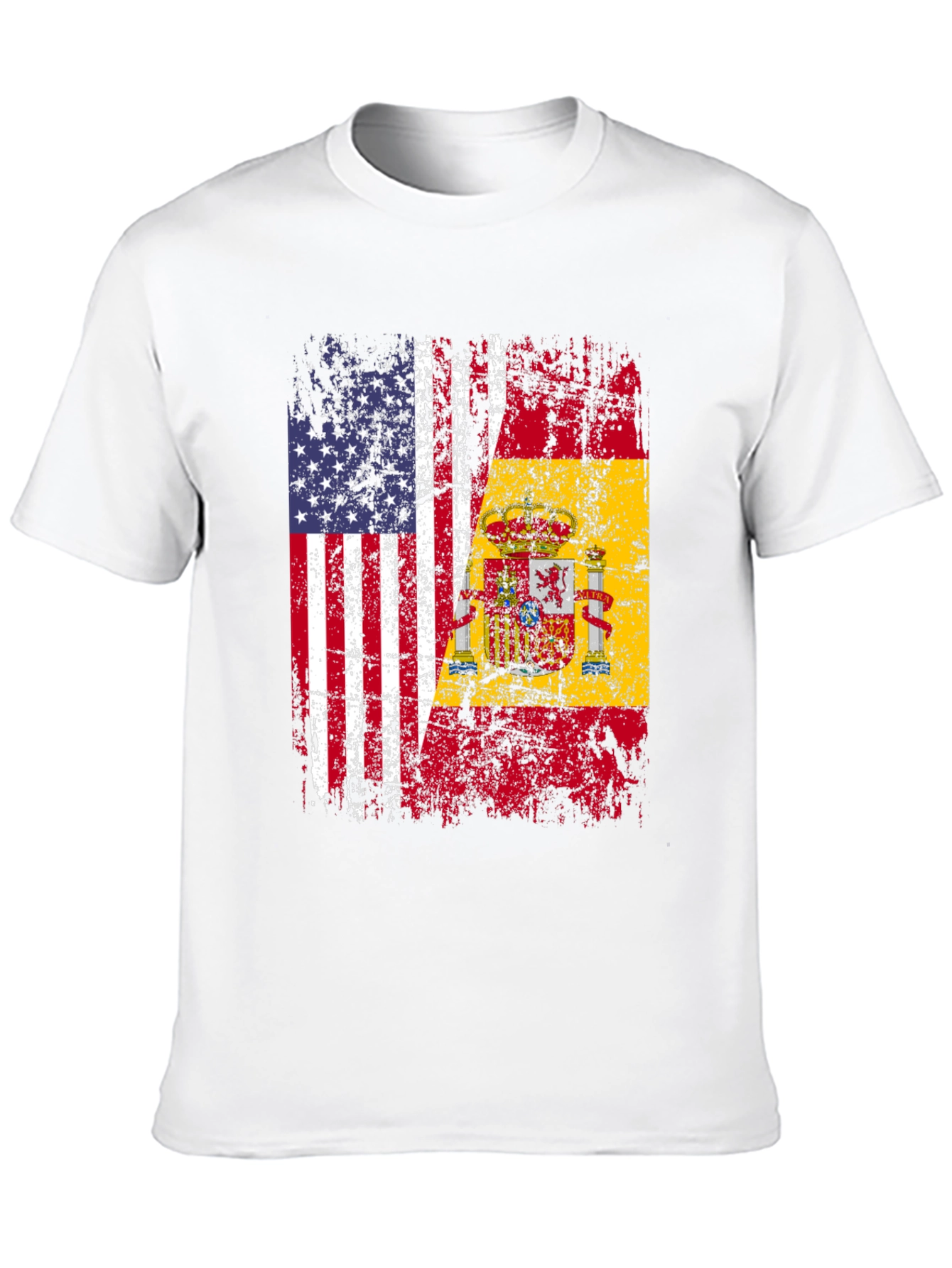 USA & Spain Flag Graphic T-Shirt