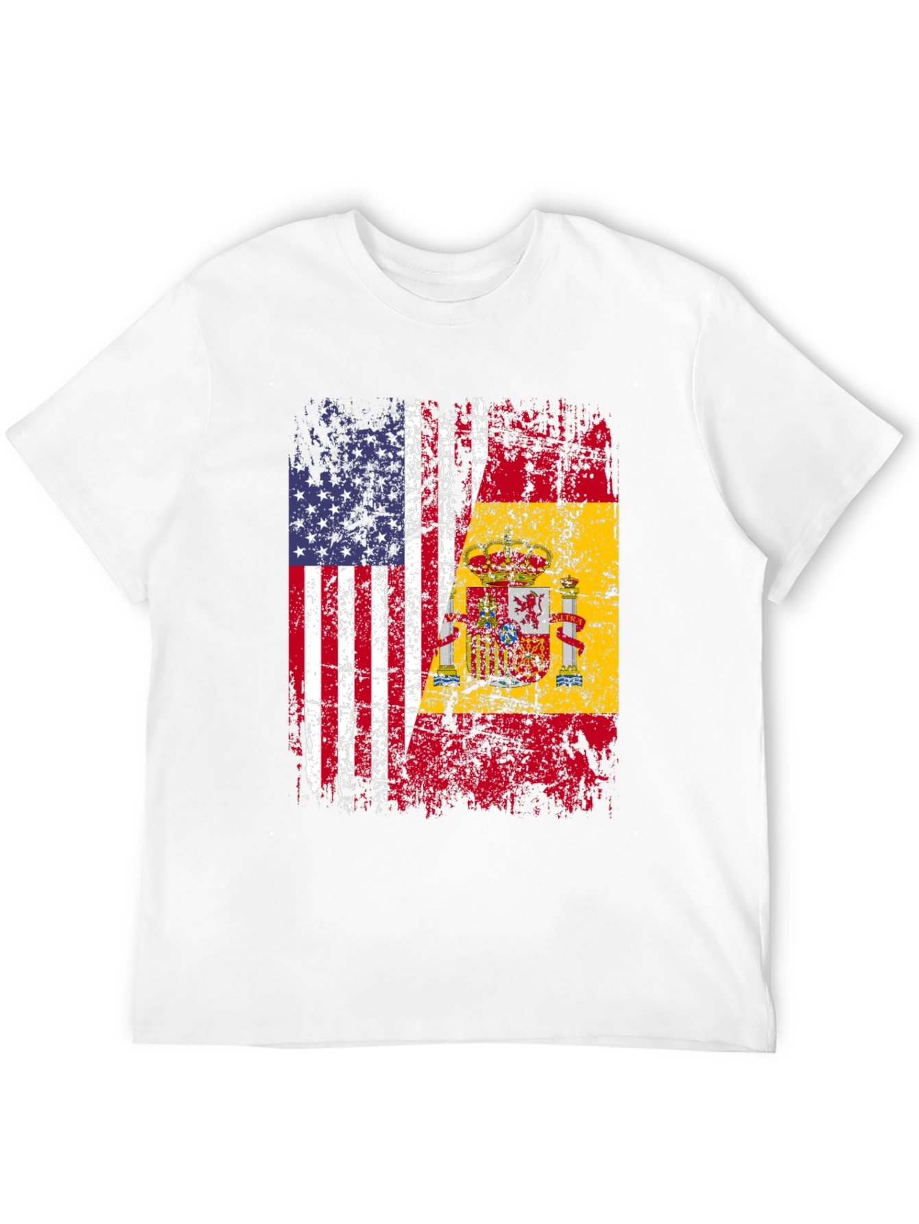 USA & Spain Flag Graphic T-Shirt