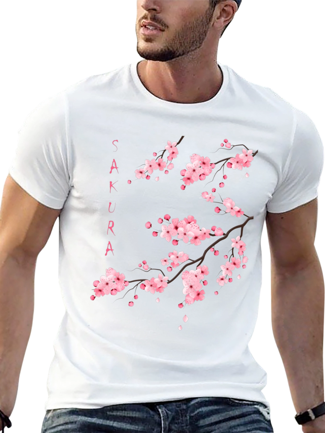 Sakura Blossom Graphic Black T-Shirt