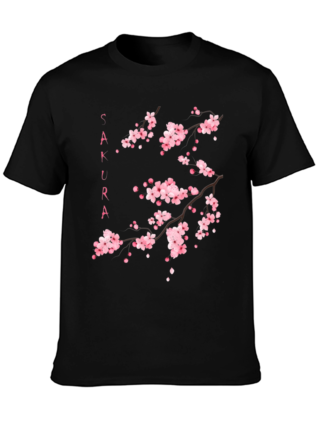 Sakura Blossom Graphic Black T-Shirt