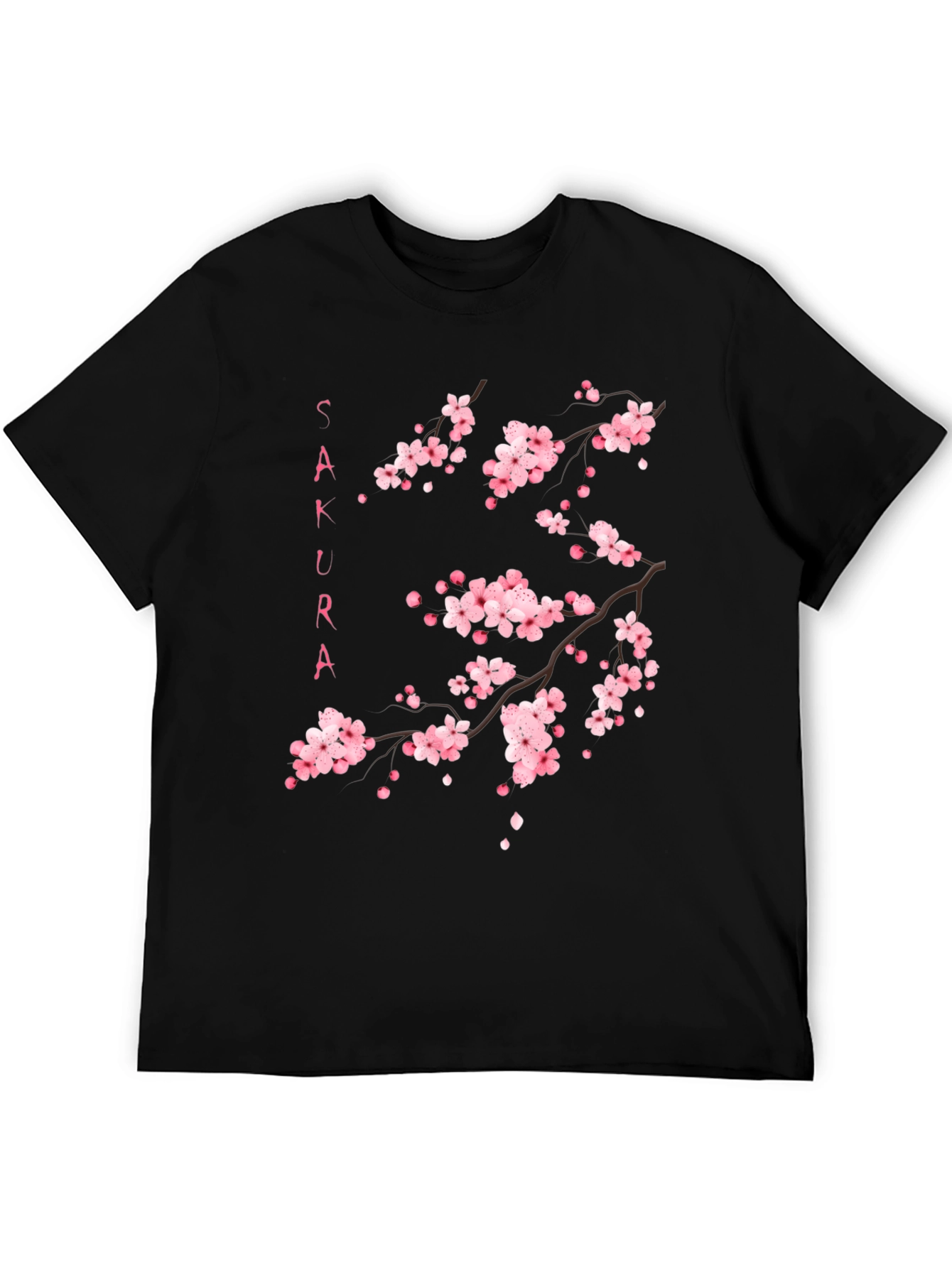 Sakura Blossom Graphic Black T-Shirt