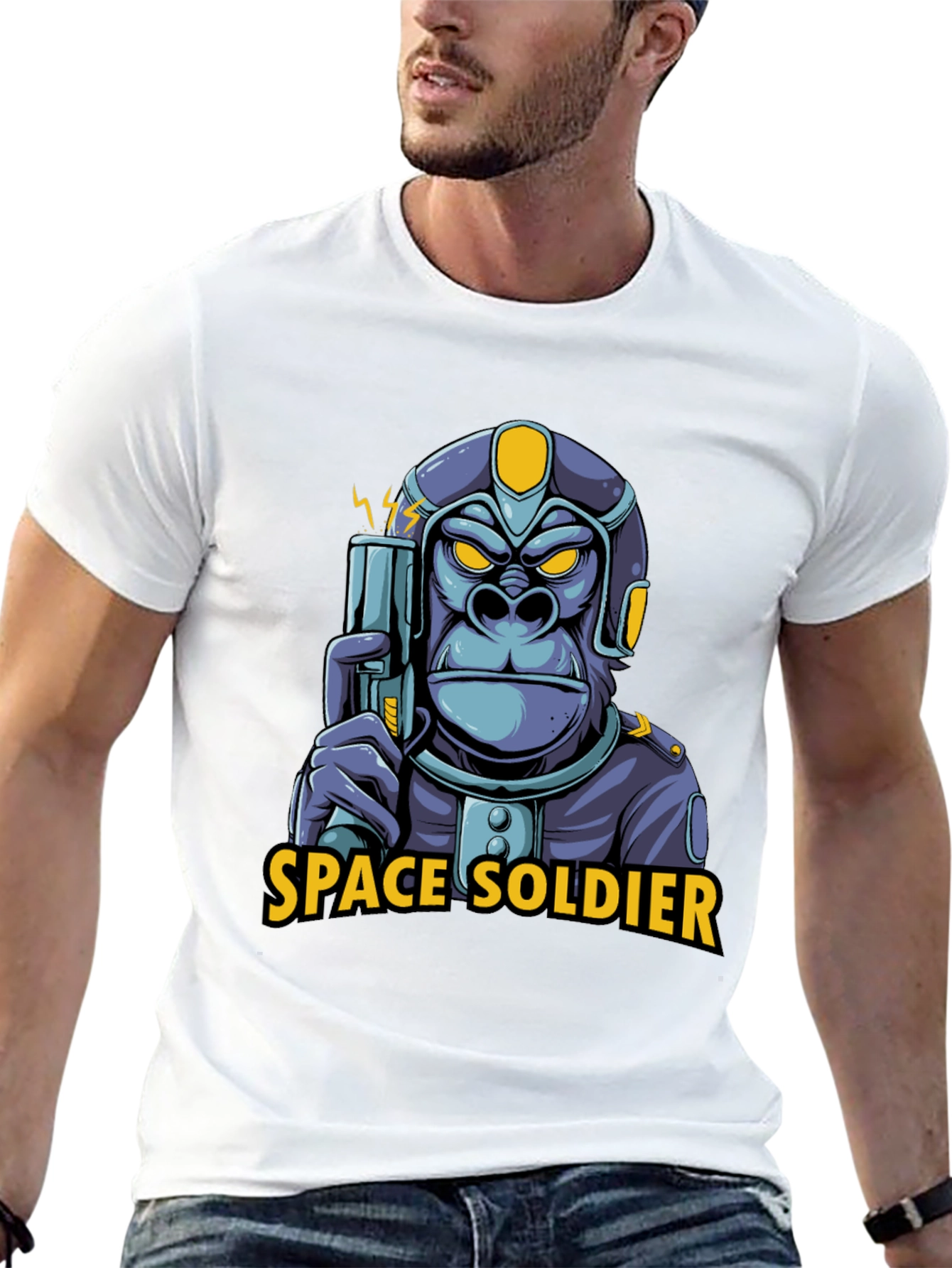 Space Soldier Gorilla T-Shirt - Sci-Fi Graphic Tee