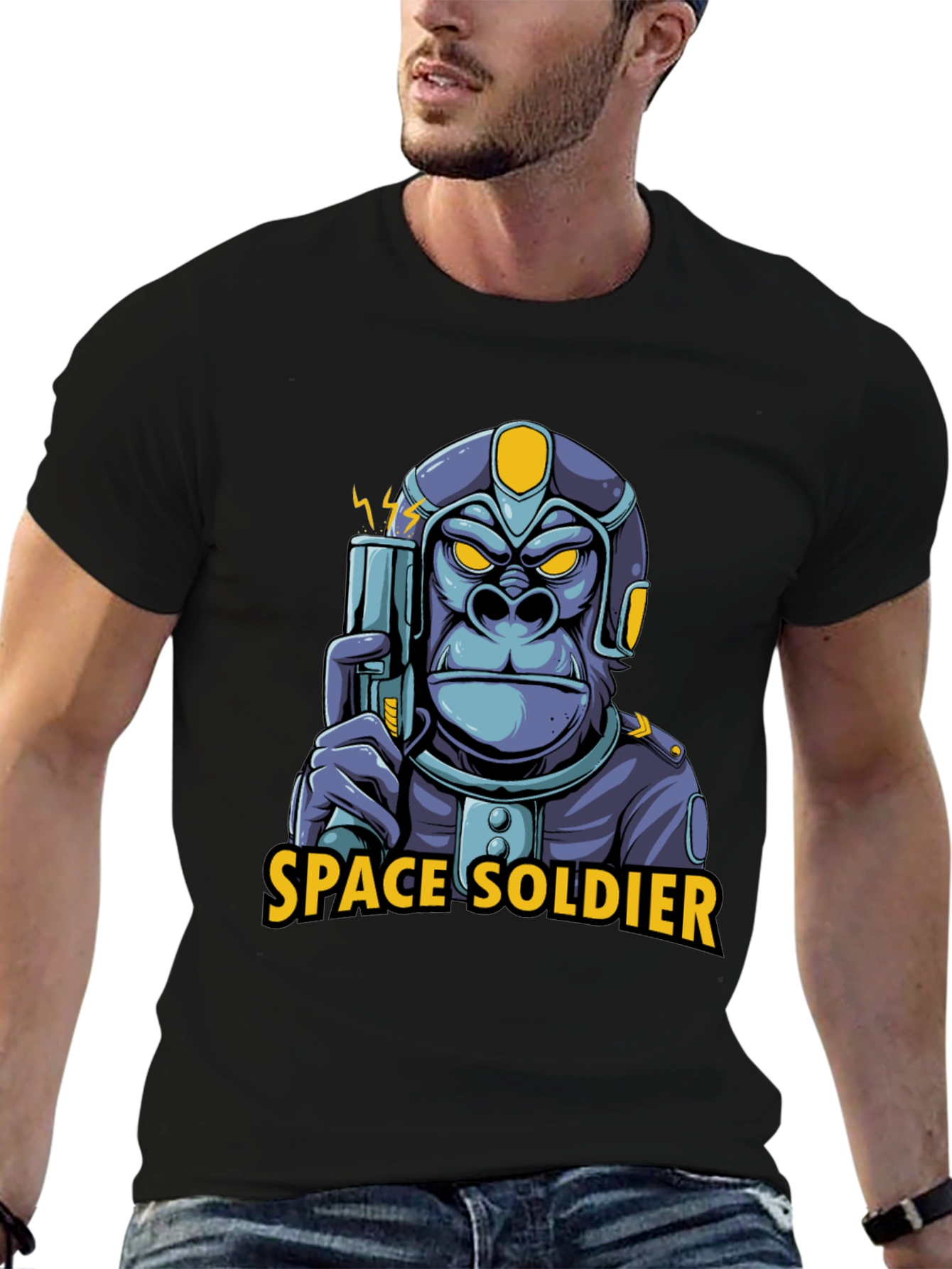Space Soldier Gorilla T-Shirt - Sci-Fi Graphic Tee