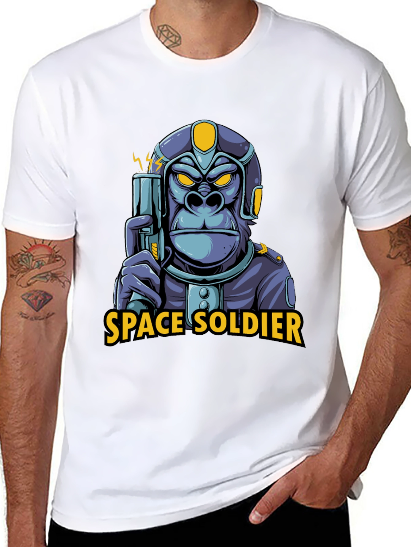 Space Soldier Gorilla T-Shirt - Sci-Fi Graphic Tee