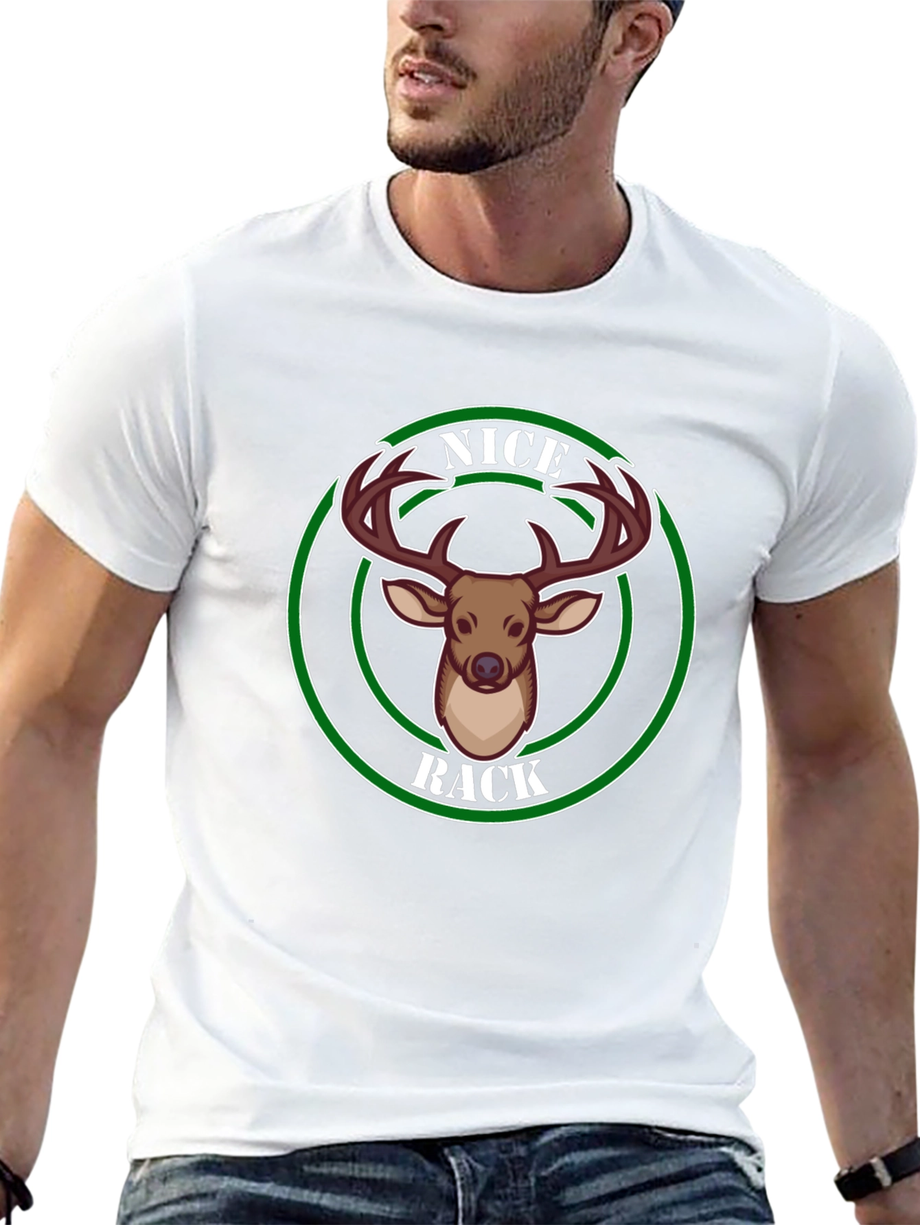 Nice Rack Deer Graphic Tee - Black