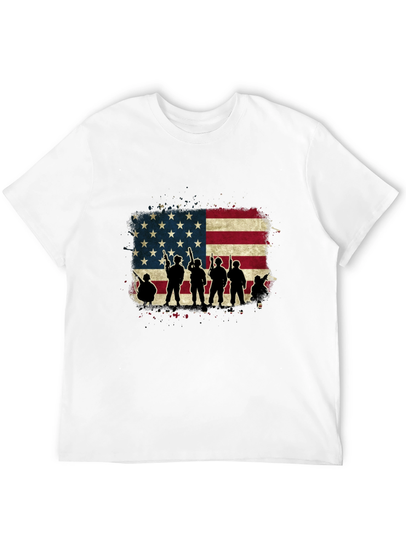 American Flag Soldier Silhouette T-Shirt