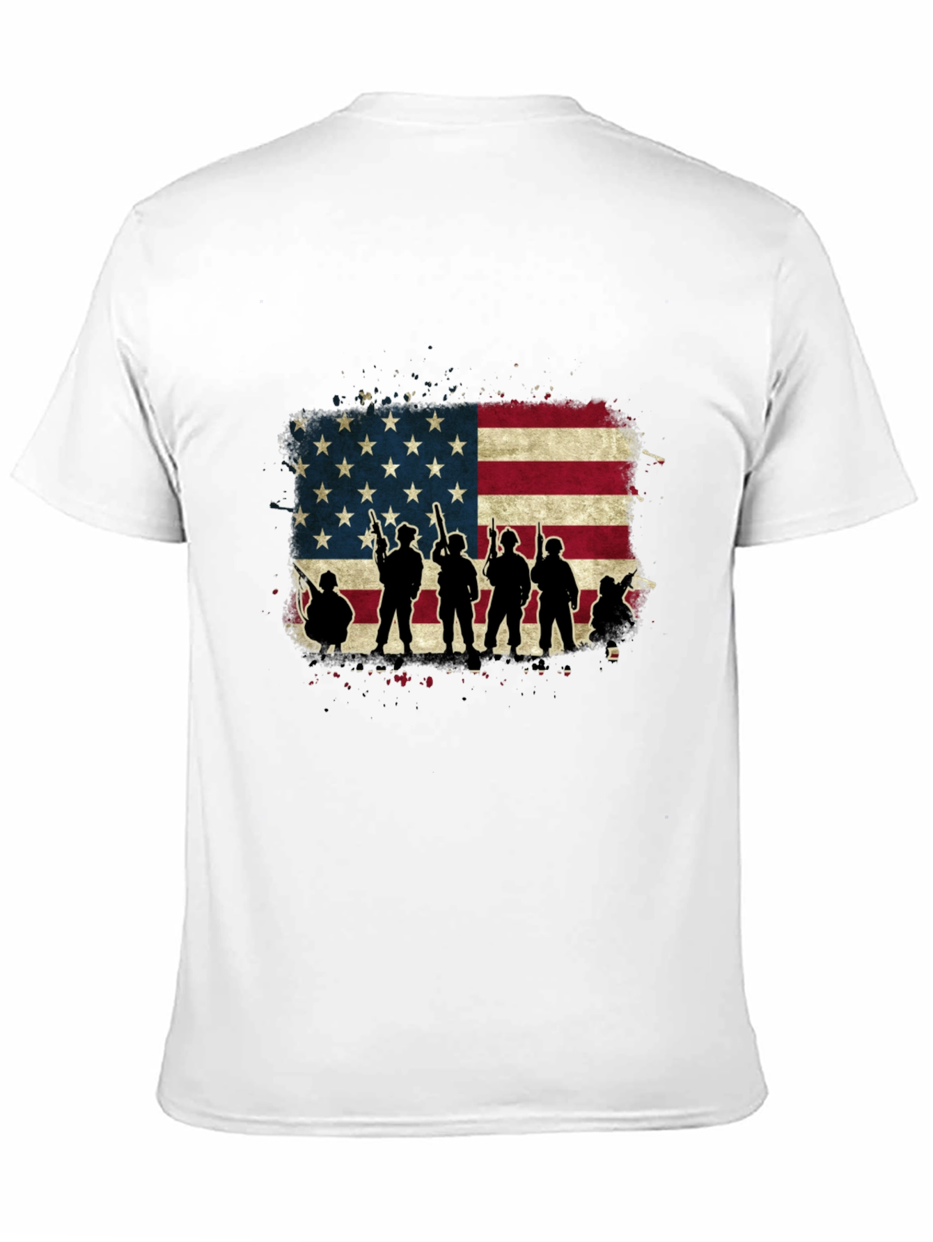 American Flag Soldier Silhouette T-Shirt