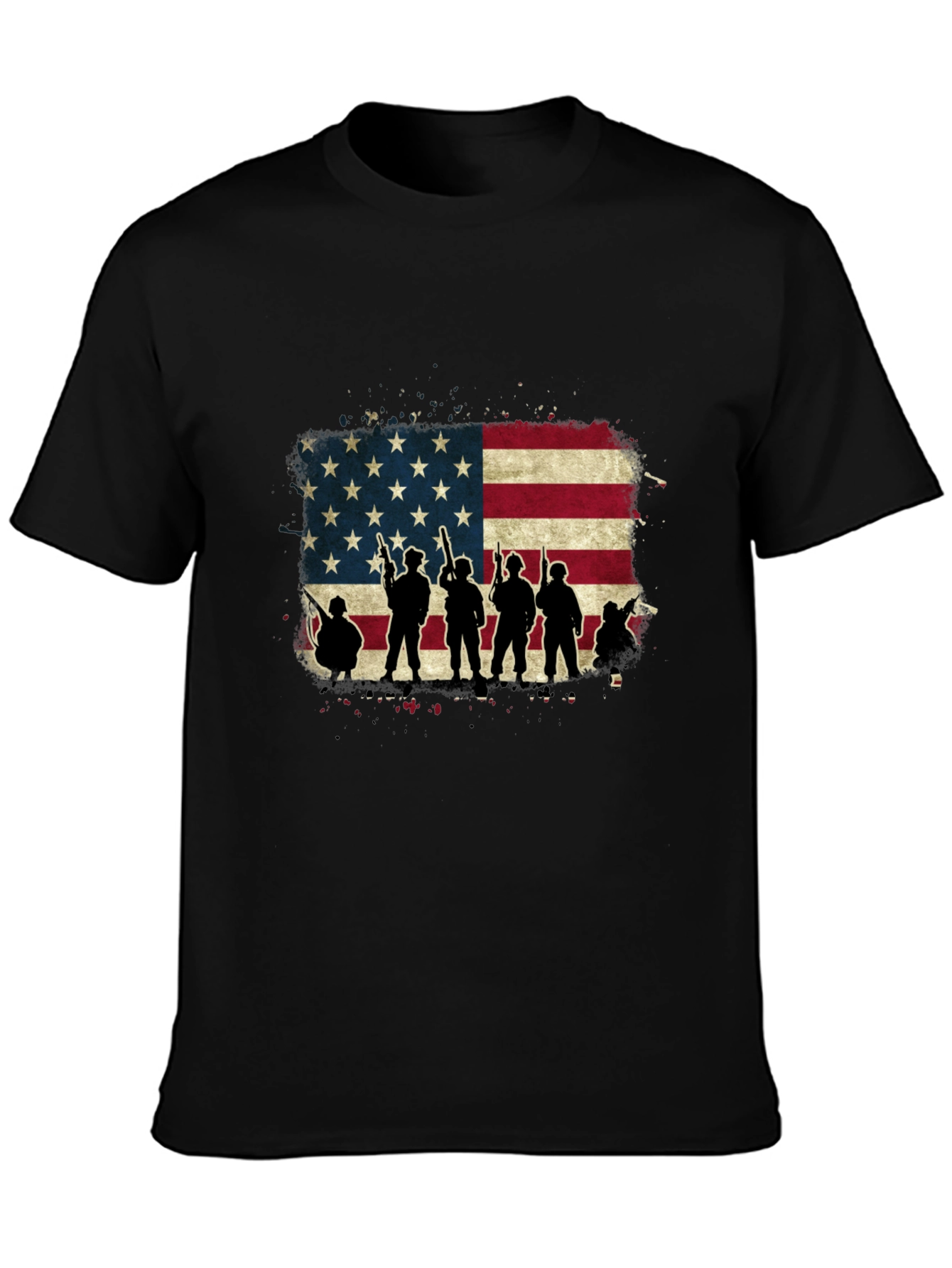 American Flag Soldier Silhouette T-Shirt